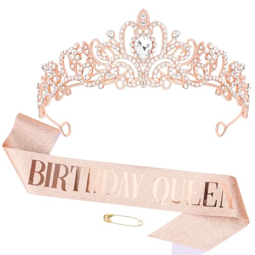 Rose gold crown and sash