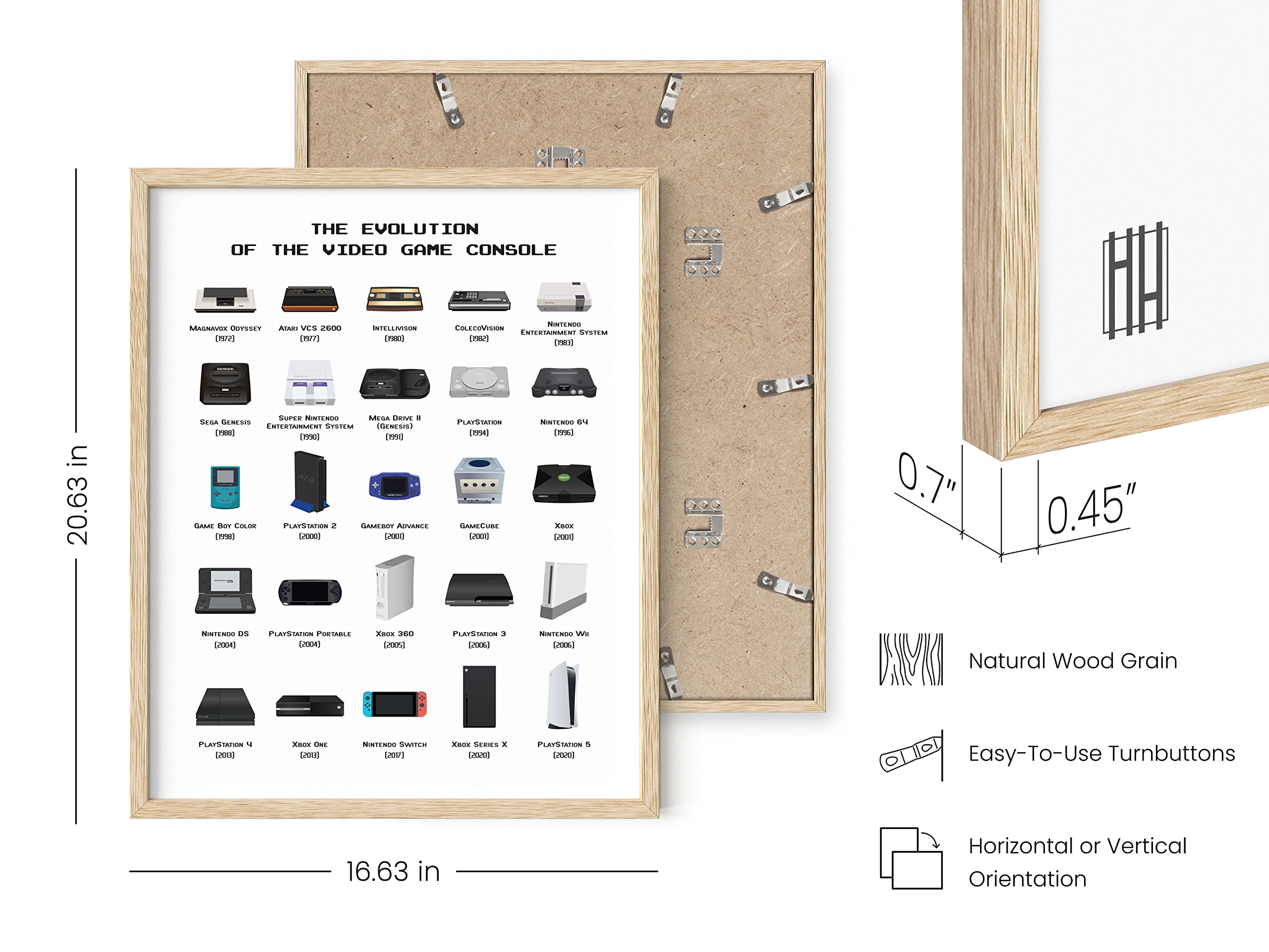 HAUS AND HUES Video Game Framed Wall Art - 16x20 Inches Beige Frame Gaming Poster for Boys Room & Man Cave - Perfect for Gamer Room Decor, Game Themed Bedroom & Esports Wall Decor - Ideal Gift for Gamers & Video Game Lovers