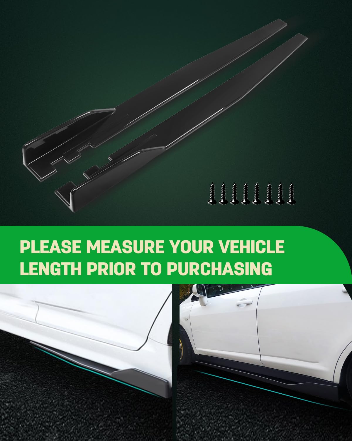 SCITOO Universal Black Side Skirt Rocker Splitters Diffuser Winglet Wind 47.24