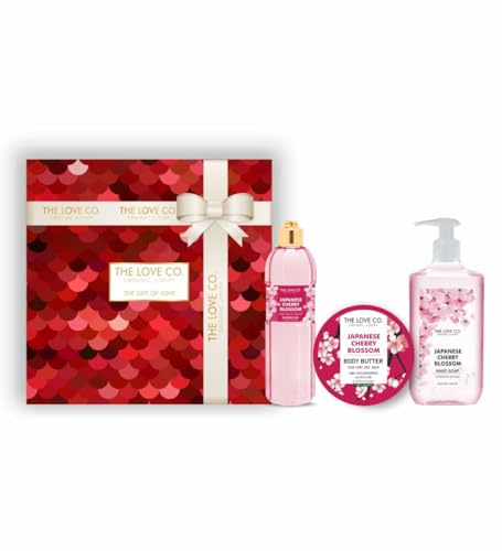 The Love Co. Japanese Cherry Blossom Body Care Gift Set - Shower Gel, Body Lotion & Hand Wash (3-Piece Pampering Kit) | Perfect for Diwali, Anniversary, Birthday & Special Occasions | Relaxing Spa Experience at Home