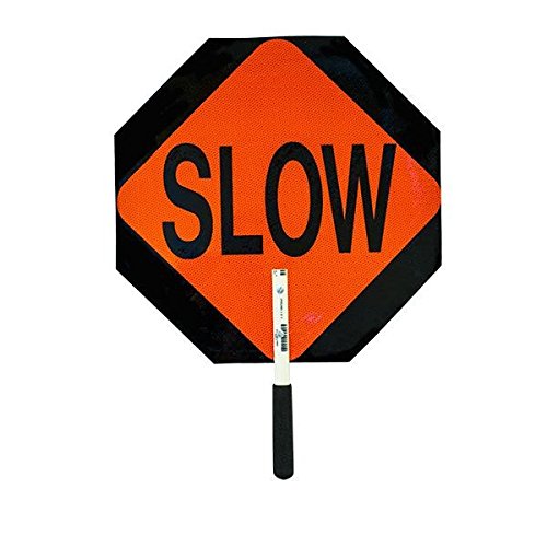 Reflective Stop Slow Traffic Paddle - High Visibility Safety Sign for Road Construction, School Zones & Parking Enforcement (1 Unit)