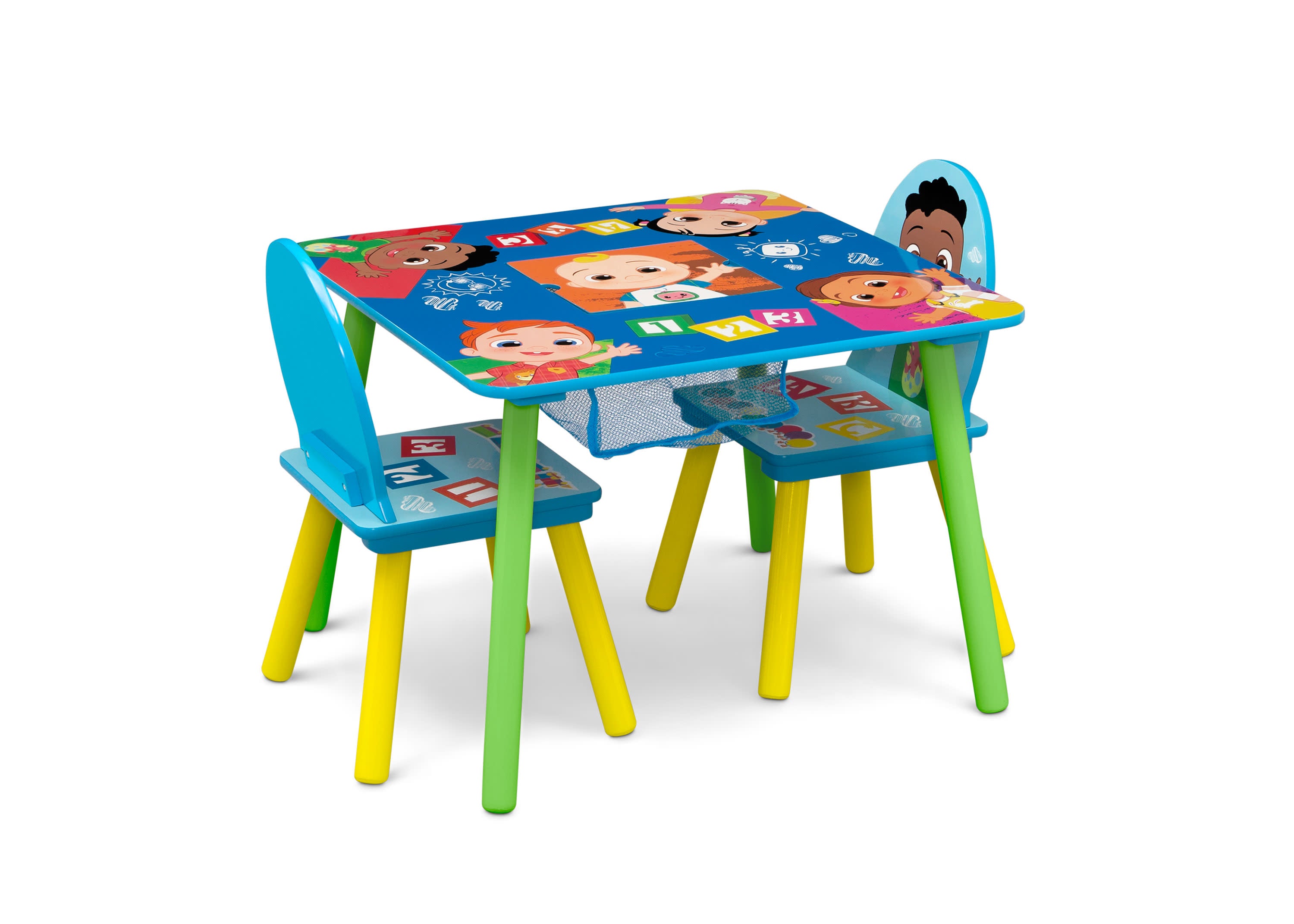 CoComelon Kids Table and Chair Set - Durable Plastic Toddler Table with 2 Chairs for Learning & Play - Perfect for Preschool, Daycare, and Home Use