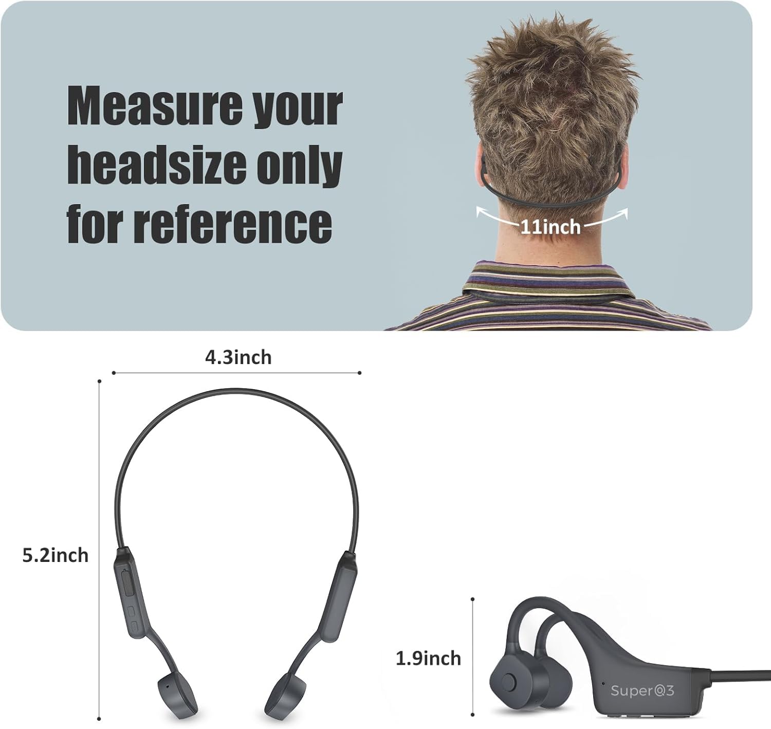 Bluetooth Bone Conduction Headphones - Open Ear Wireless Headset with Built-in Mic, IP67 Waterproof & Noise Canceling - Perfect for Running, Cycling, Hiking, Gym Workouts, and Driving