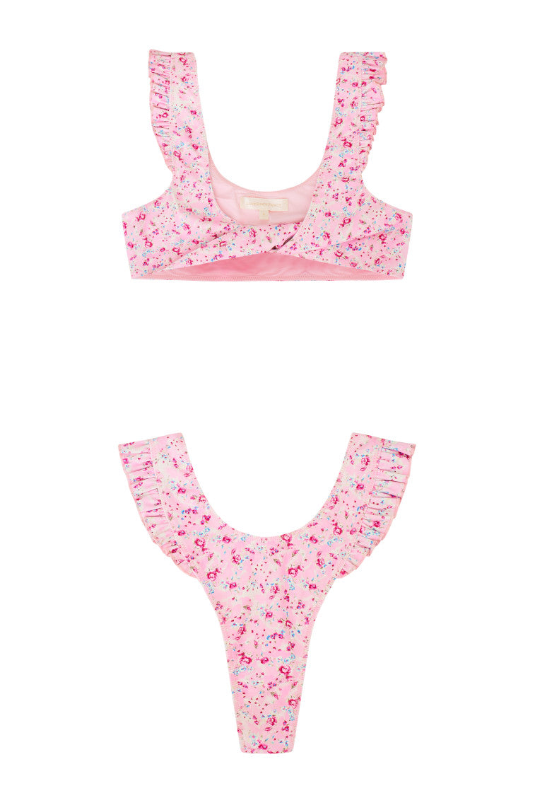 Lanarey Re Edition Floral Bikini Set - Women's High Waisted Swimwear Two Piece with Adjustable Straps for Beach, Pool & Summer Vacation
