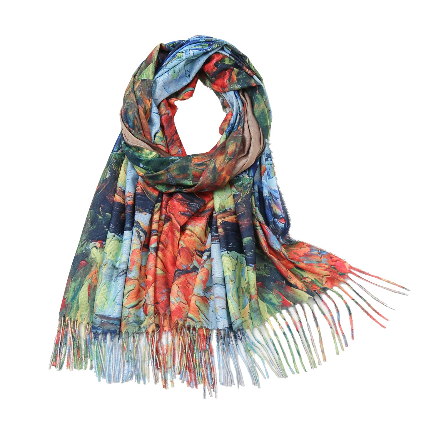 Stylish Printed Pashmina Scarf Shawl Wrap for Women - Soft Winter Warm Large Long Fashion Scarves - Perfect for Cold Weather, Office, and Evening Outfits