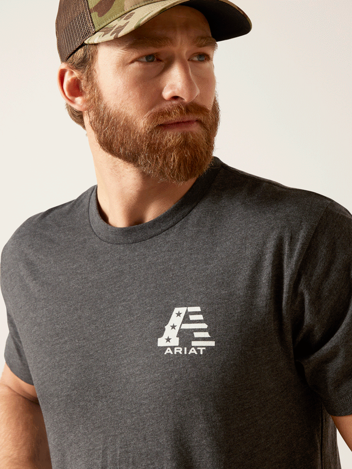 Ariat Men's Short Sleeve T-Shirt - Charcoal Heather | Comfortable Cotton Tee for Casual Wear, Outdoor Activities & Work | US Size A
