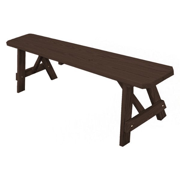 Pressure Treated Pine Traditional Bench - Durable Outdoor Garden Bench for Patio, Backyard & Park Seating - Weather-Resistant Wooden Bench for Relaxing & Socializing