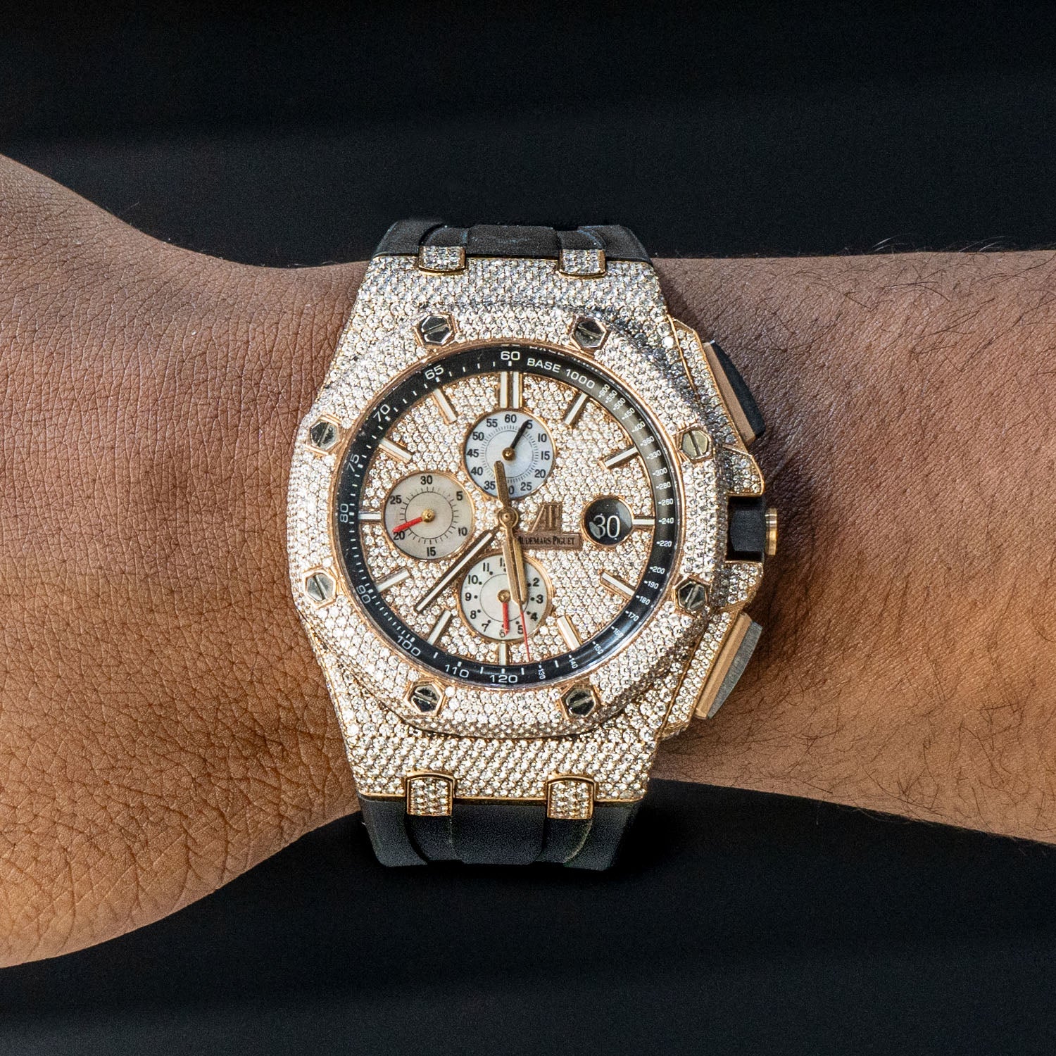 Luxury Audemars Piguet Royal Oak Offshore 18K Rose Gold Diamond Watch - 44mm Case, 15 Carat Iced Out for Men | Perfect for Special Occasions, Gifting & High-End Fashion