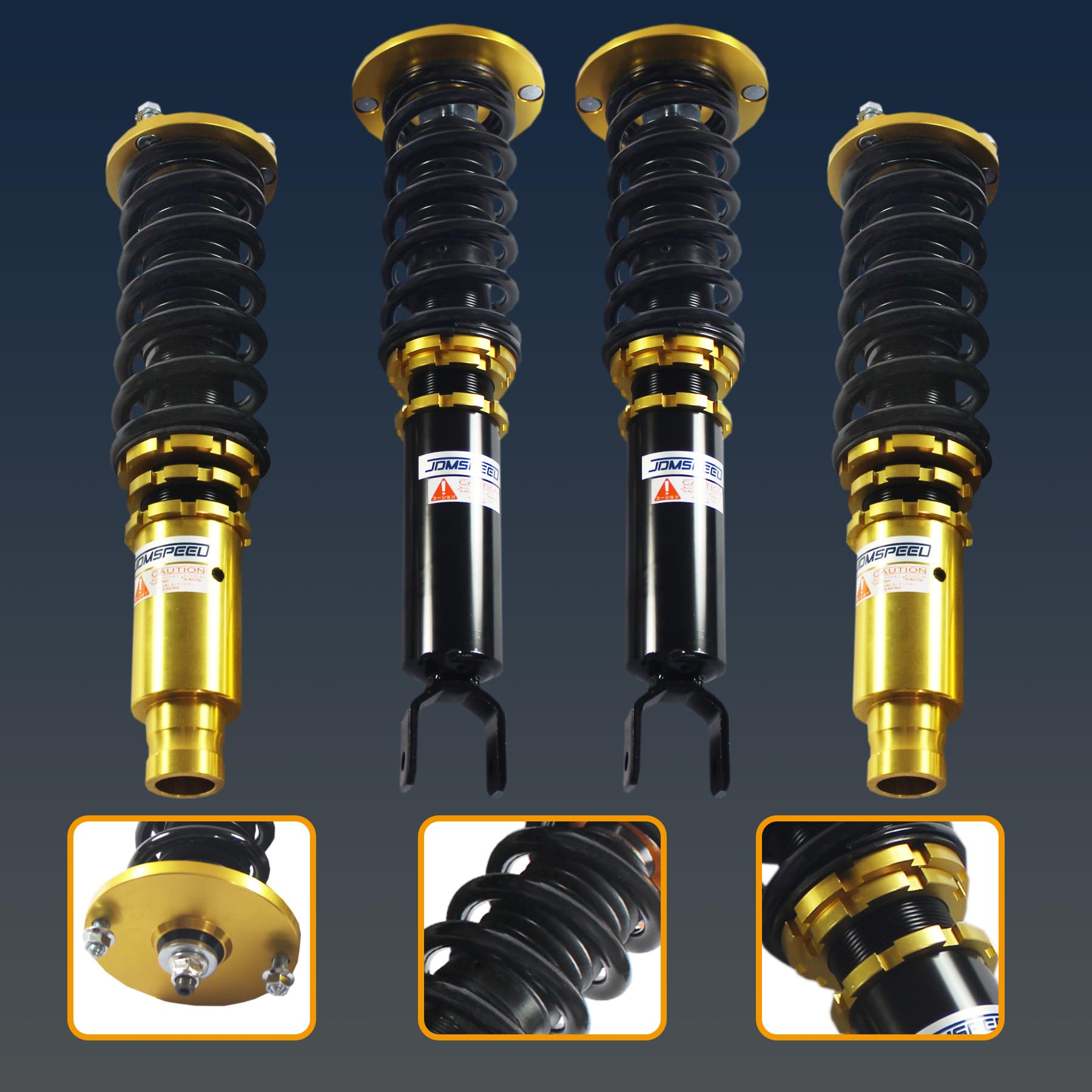 JDMSPEED Full Coilover Suspension Kit with Gold Shock Absorbers - Compatible with Honda Accord 1990-1997 | Performance Upgrade for Street Racing & Smooth Ride