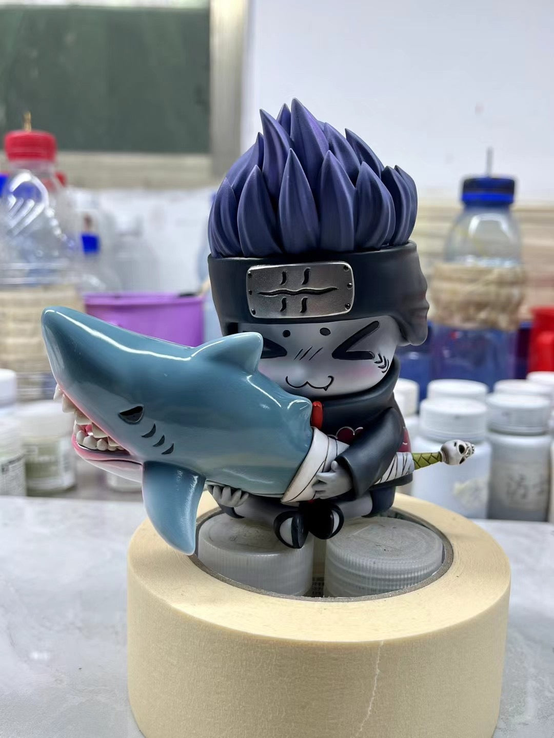 Mu Ye Studio Q Series01 Kisame Hoshigaki Anime Figure - Cute Chibi Version of Naruto Character for Collectors, Home Decor & Anime Lovers