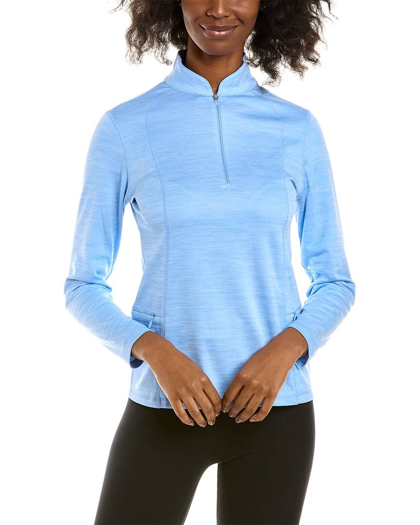 IBKUL UPF 50+ Sun Protective Space Dye Waffle-Knit Pullover - Athleisure Wear for Women | Perfect for Outdoor Activities, Yoga & Travel