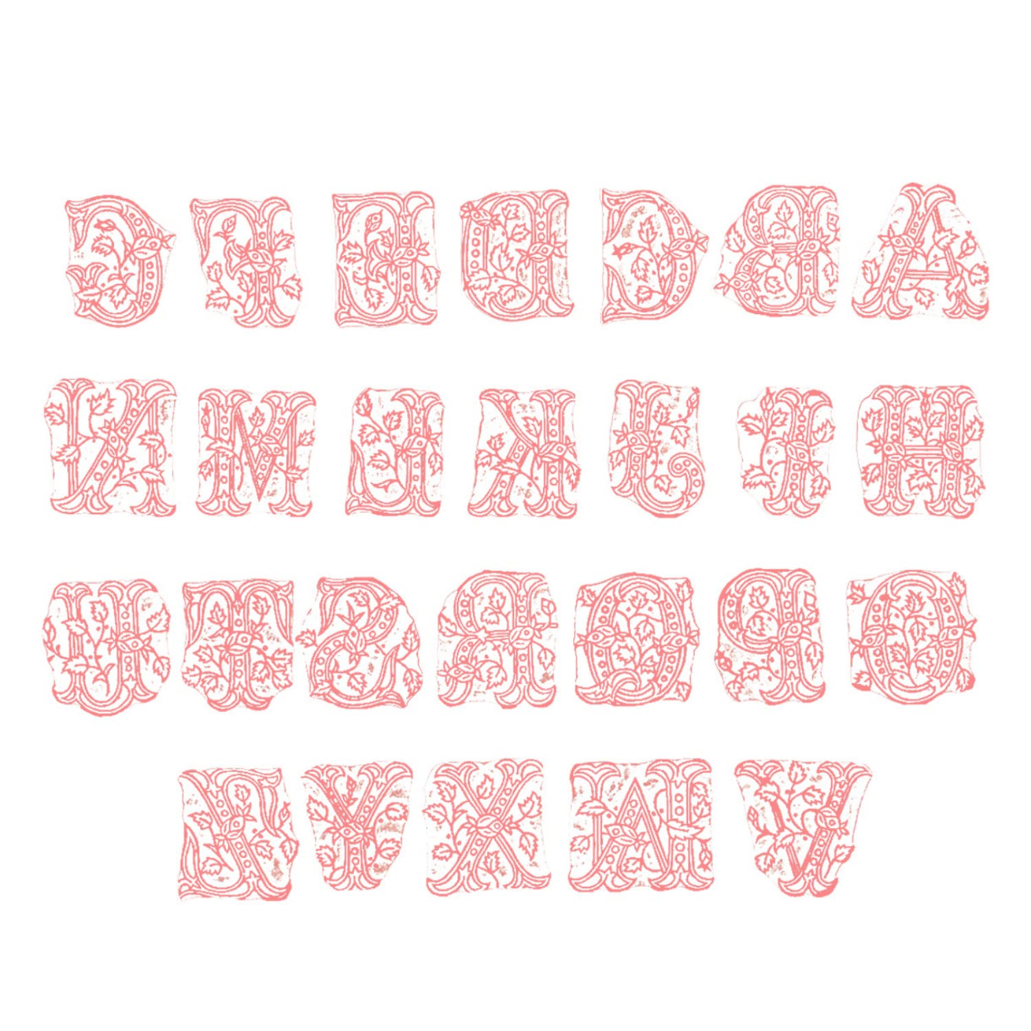 Hand Carved Wooden Block Stamps for Indian Textile Printing | Alphabet Letter Stamps for Fabric, Clay, Henna & DIY Crafts | Perfect for Fabric Printing, Scrapbooking & Home Decor Projects