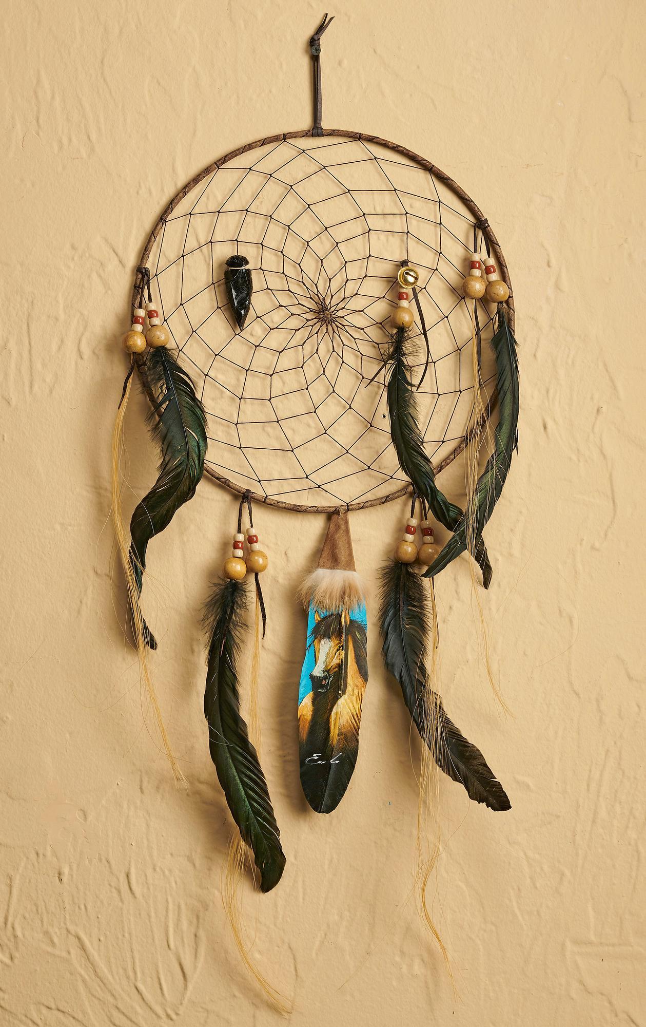 Dream Catcher with Horse Design - Handmade Native American Wall Decor for Bedroom, Nursery & Spiritual Spaces | Perfect for Home, Office & Gift Giving