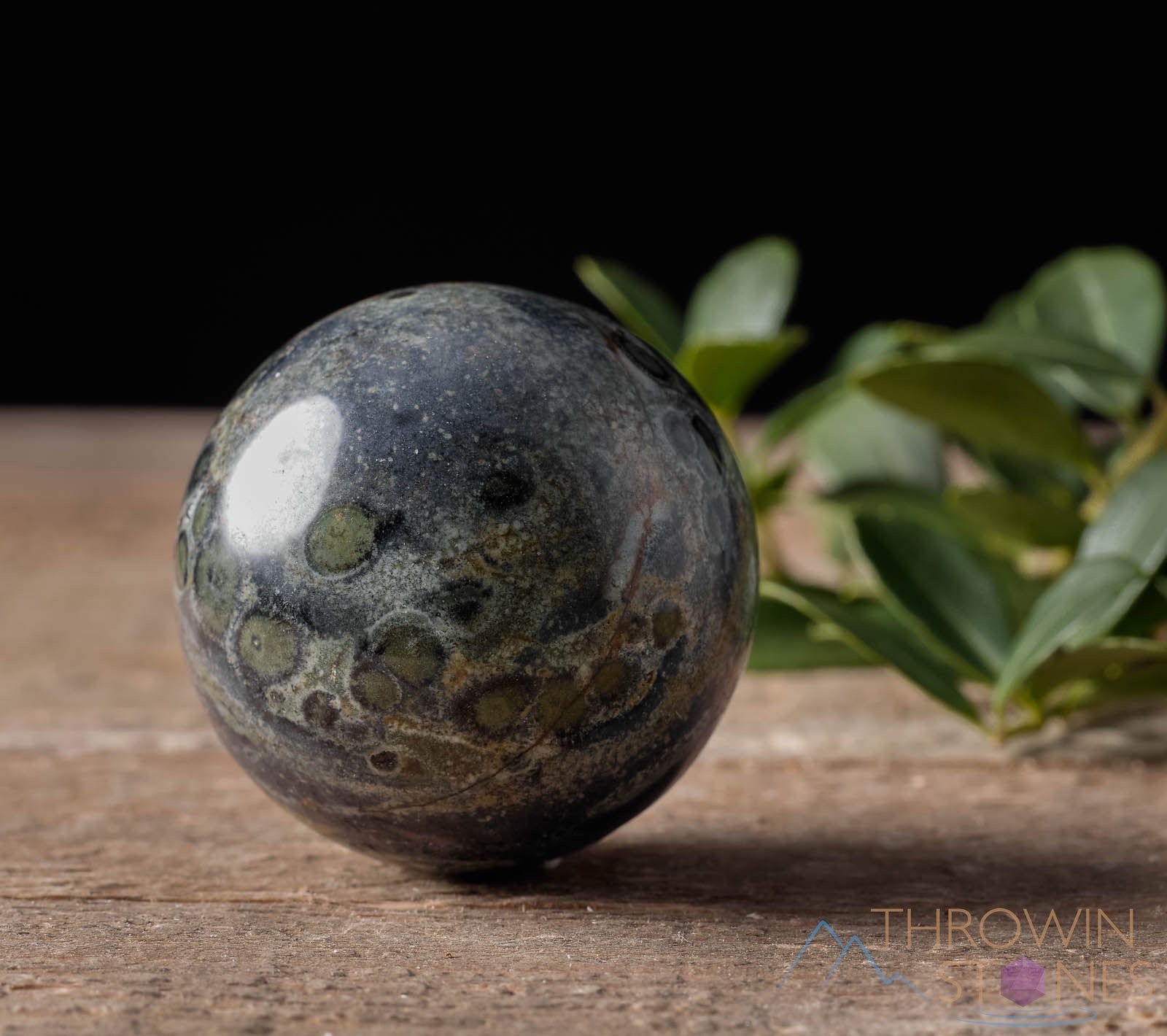 Kambaba Jasper Crystal Sphere - Healing Stone Ball for Meditation, Reiki & Feng Shui | Perfect Housewarming Gift & Spiritual Home Decor | Use in Yoga, Office Desk or Meditation Space