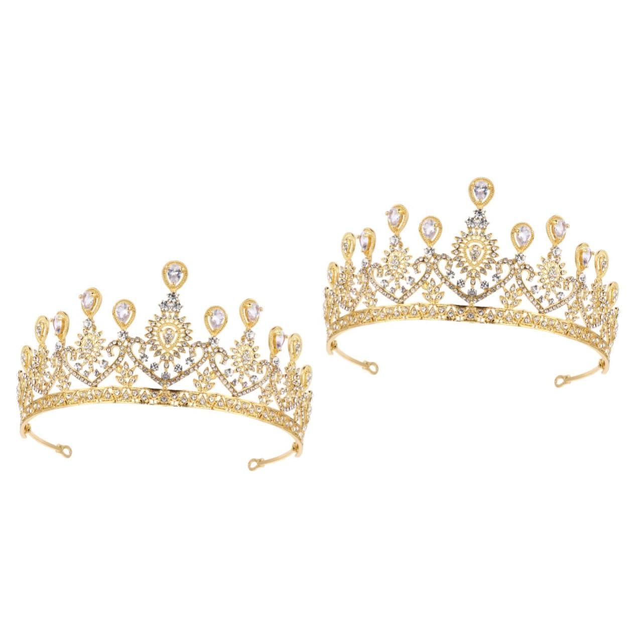 Minkissy 2 Pcs Bridal Zircon Crown Tiaras - Sparkly Wedding Headpiece for Bride, Beauty Pageant, Prom & Bridesmaid - Alloy Hair Accessories with Veil | Perfect for Weddings, Pageants, Proms & Special Occasions