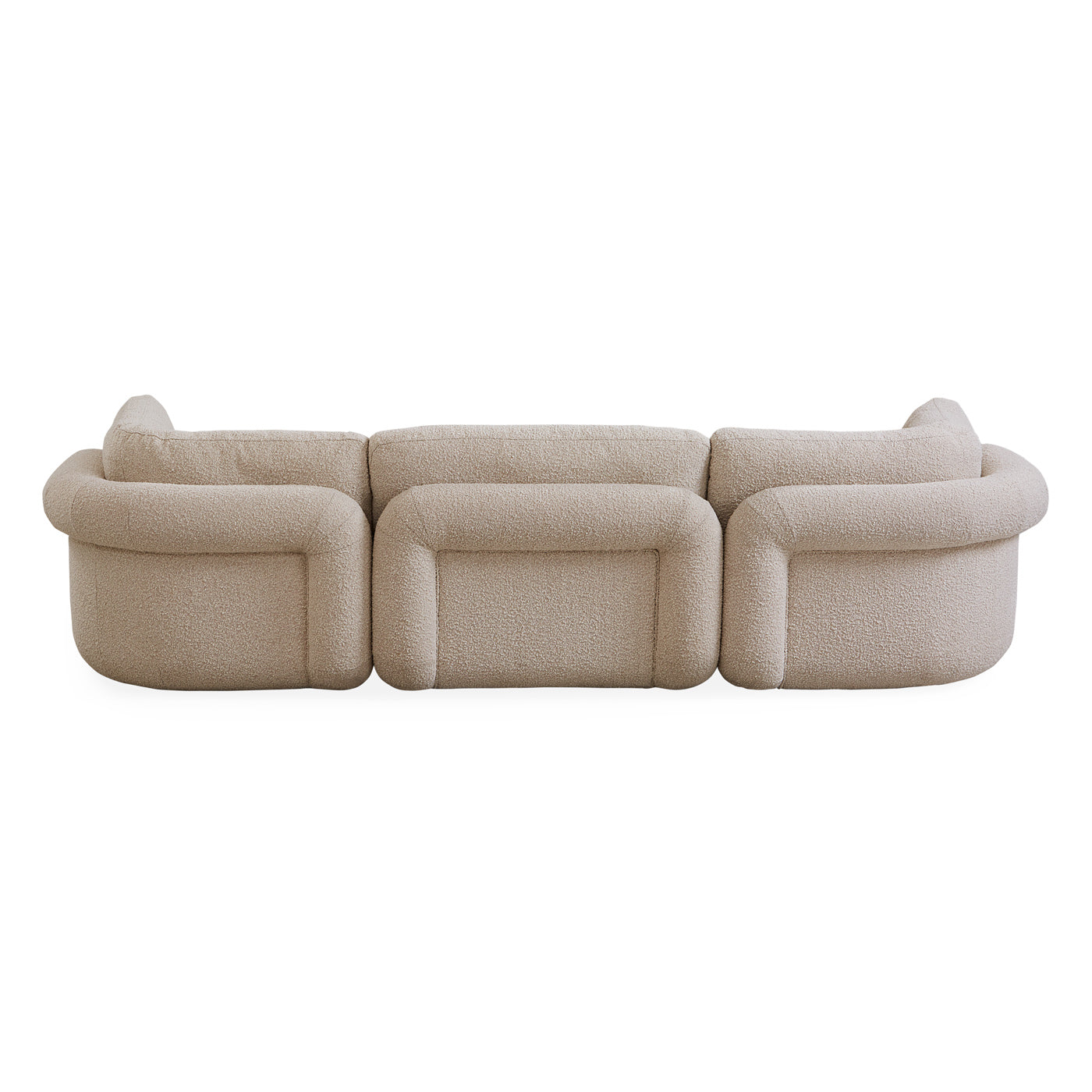 Pompidou 120” Modular Four Piece Sectional Sofa with Ottoman - Modern L-Shaped Living Room Furniture for Home Theater & Family Gatherings