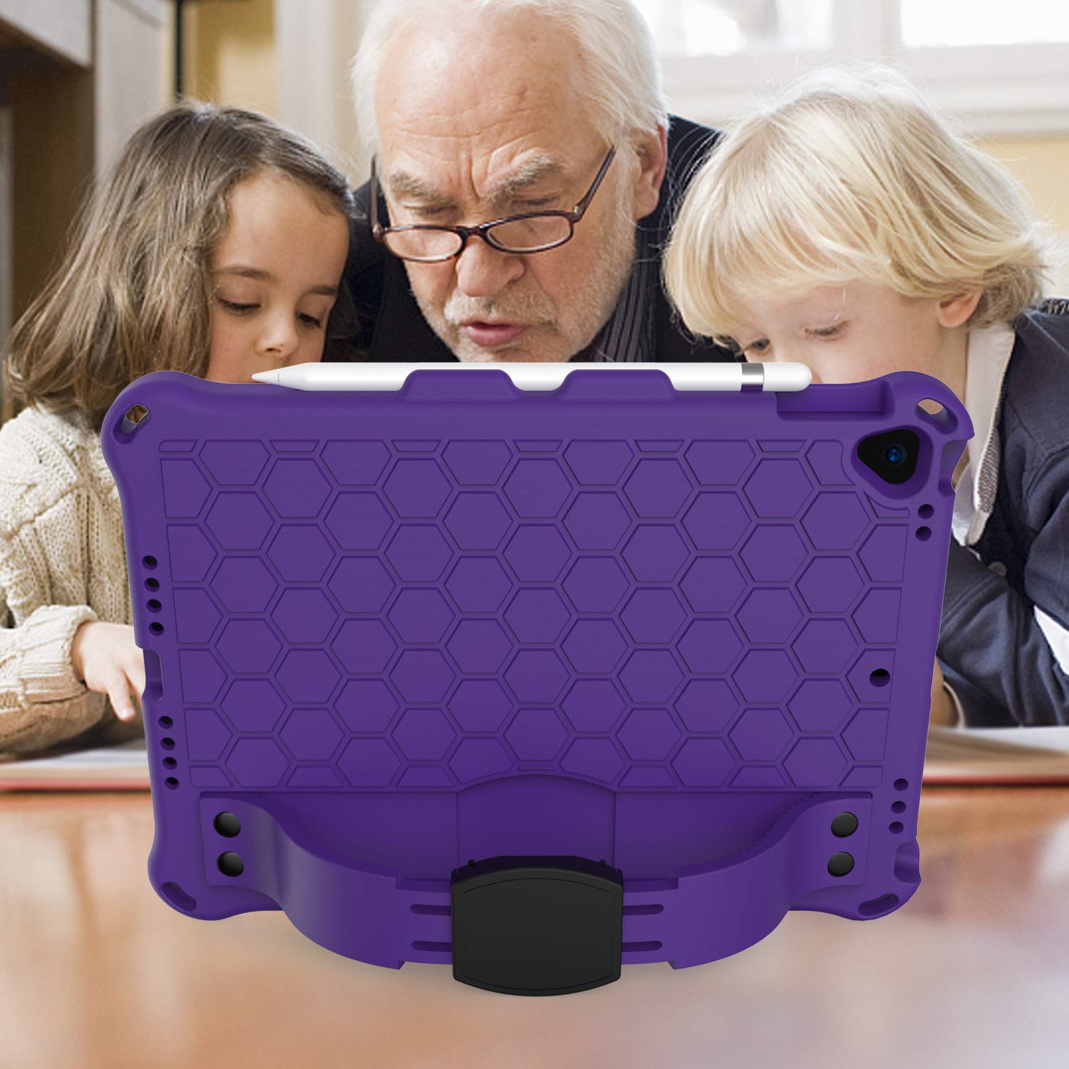 J&H Shockproof Foam Case for iPad Air 2019 (10.5 inch) / iPad Air 3 - Protective Cover with Adjustable Shoulder Strap, Hand Strap & Apple Pencil Holder | Includes Retractable Stand for Home, Office & Travel Use