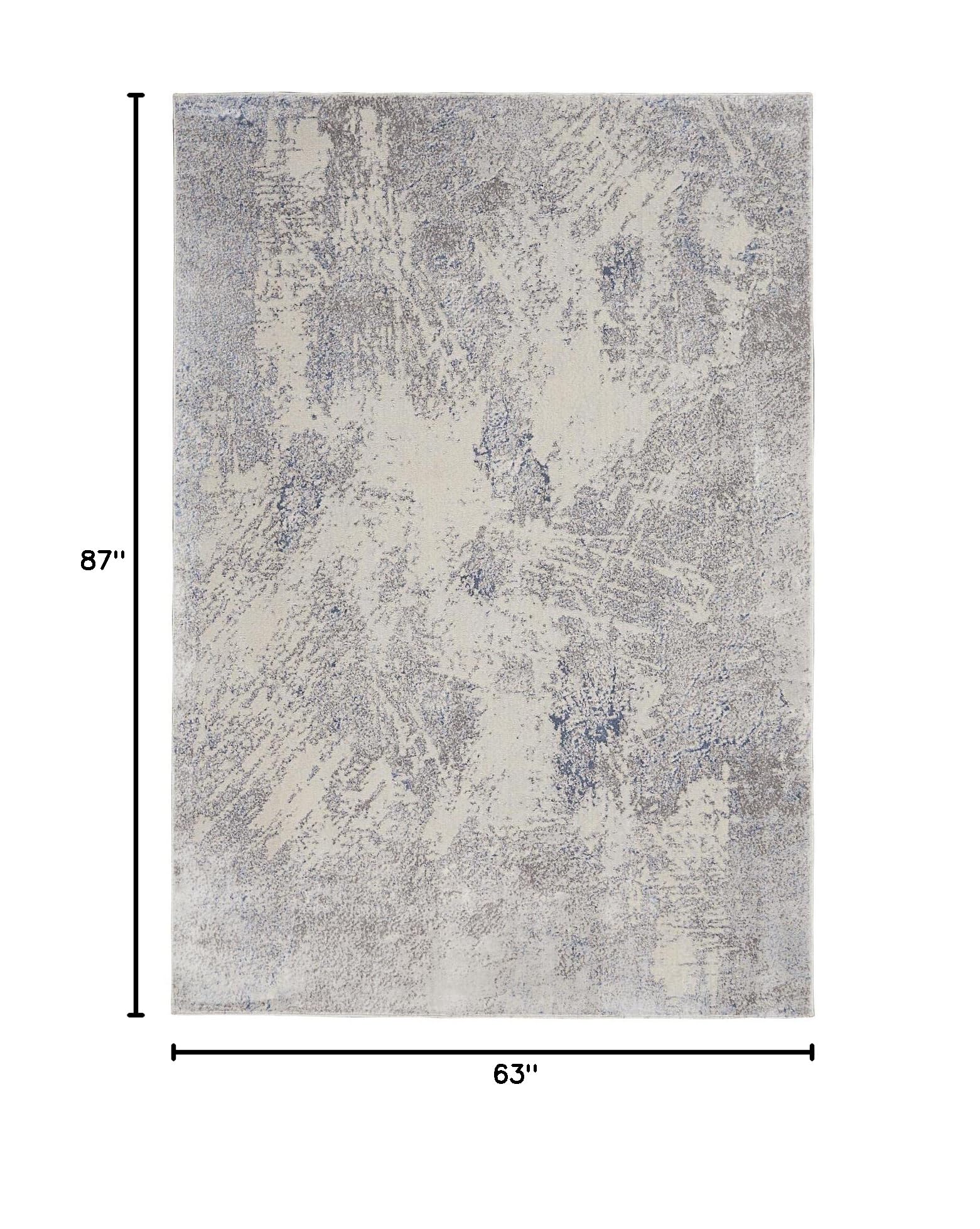 Nourison Sleek Textures Abstract Ivory/Grey 5'3