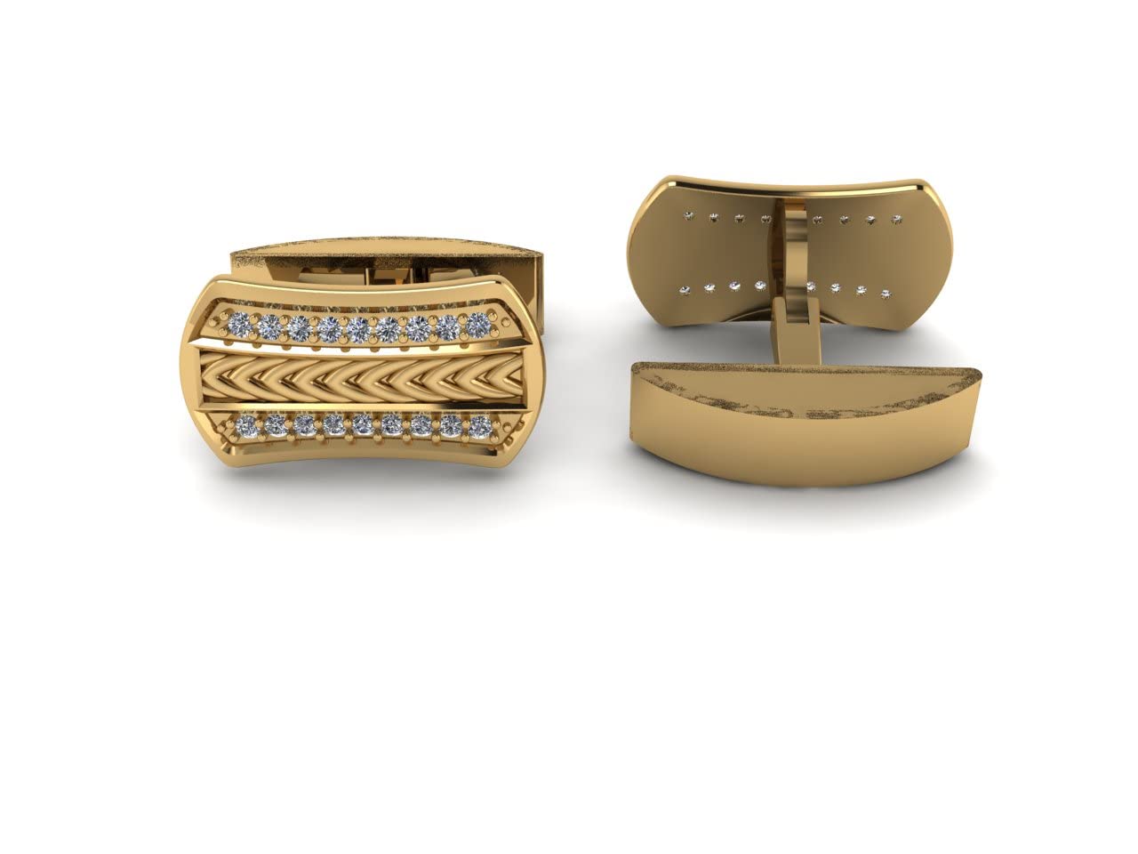 0.30 Carat Gemstone Sterling Silver Gold Plated Cufflinks for Men - Wedding, Business & Special Occasions - Elegant Gift Box Included - Perfect for Valentine's Day, Anniversary & Formal Events