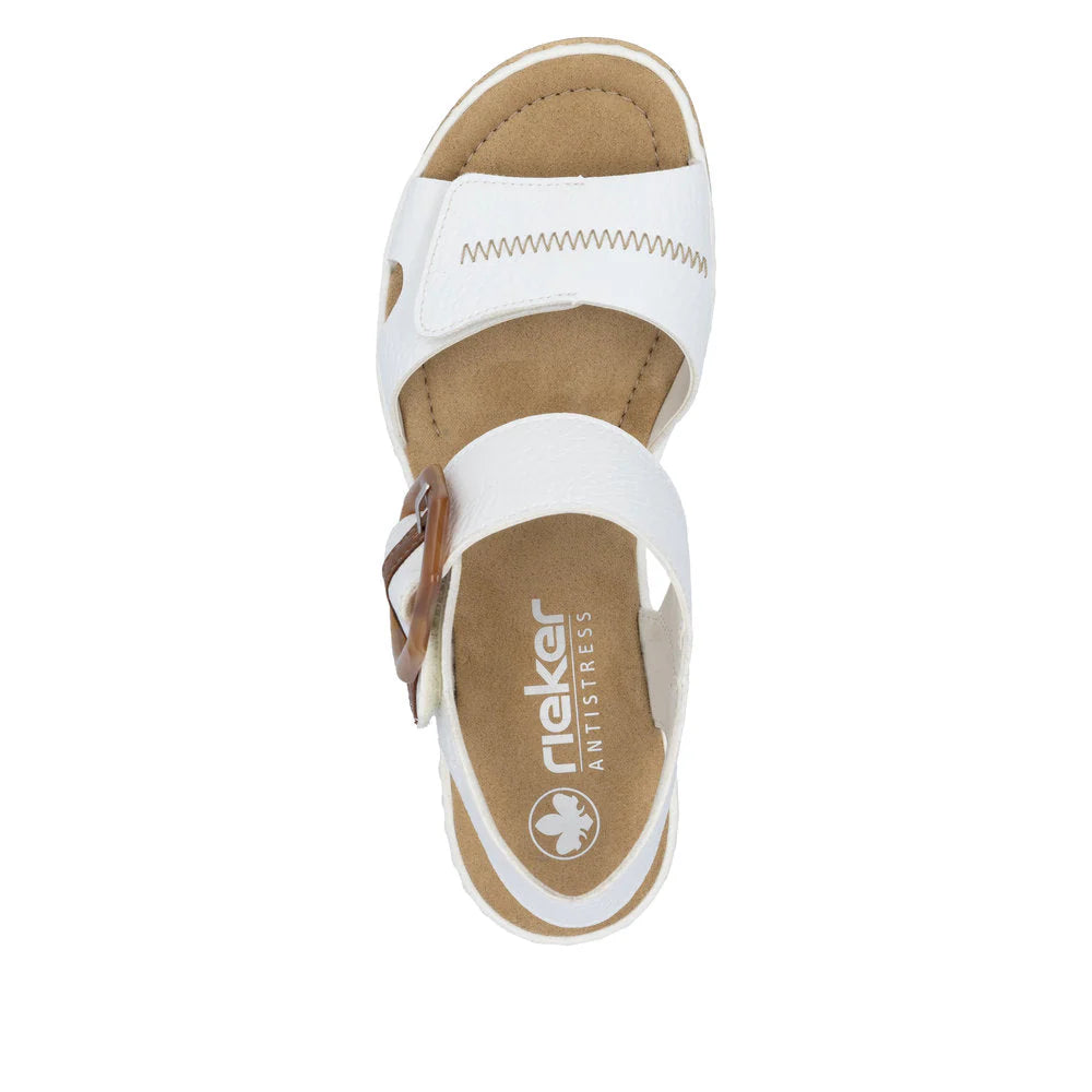 Rieker 67476 Women's White Comfort Shoes - Stylish & Lightweight for Work, Walking & Casual Wear