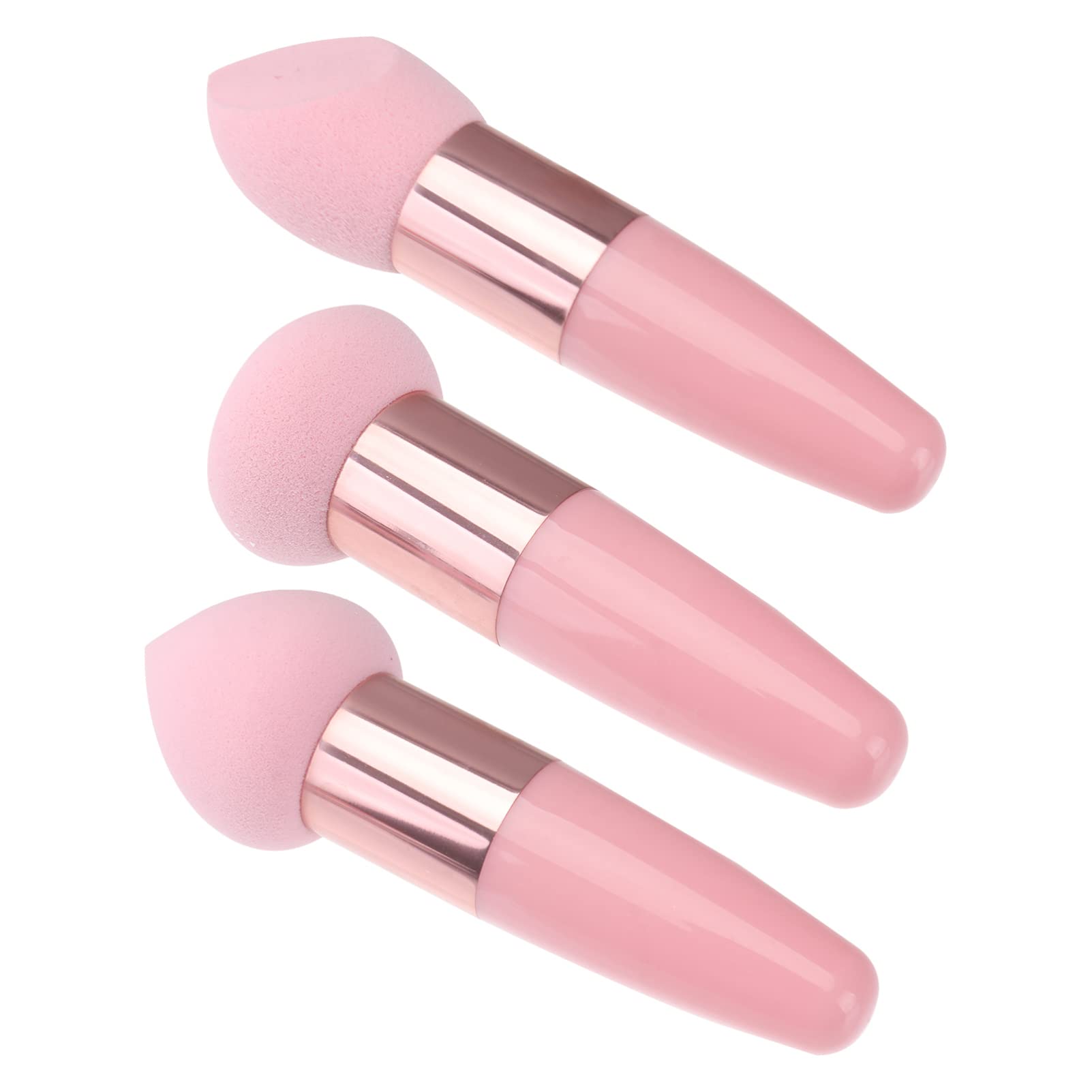 Lurrose 3Pcs Makeup Sponge Set - Foundation Blending Sponge with Handle for Liquid, Powder & Concealer - Soft Beauty Blender for Flawless Makeup Application - Perfect for Daily Use, Travel & Professional Makeup Artists
