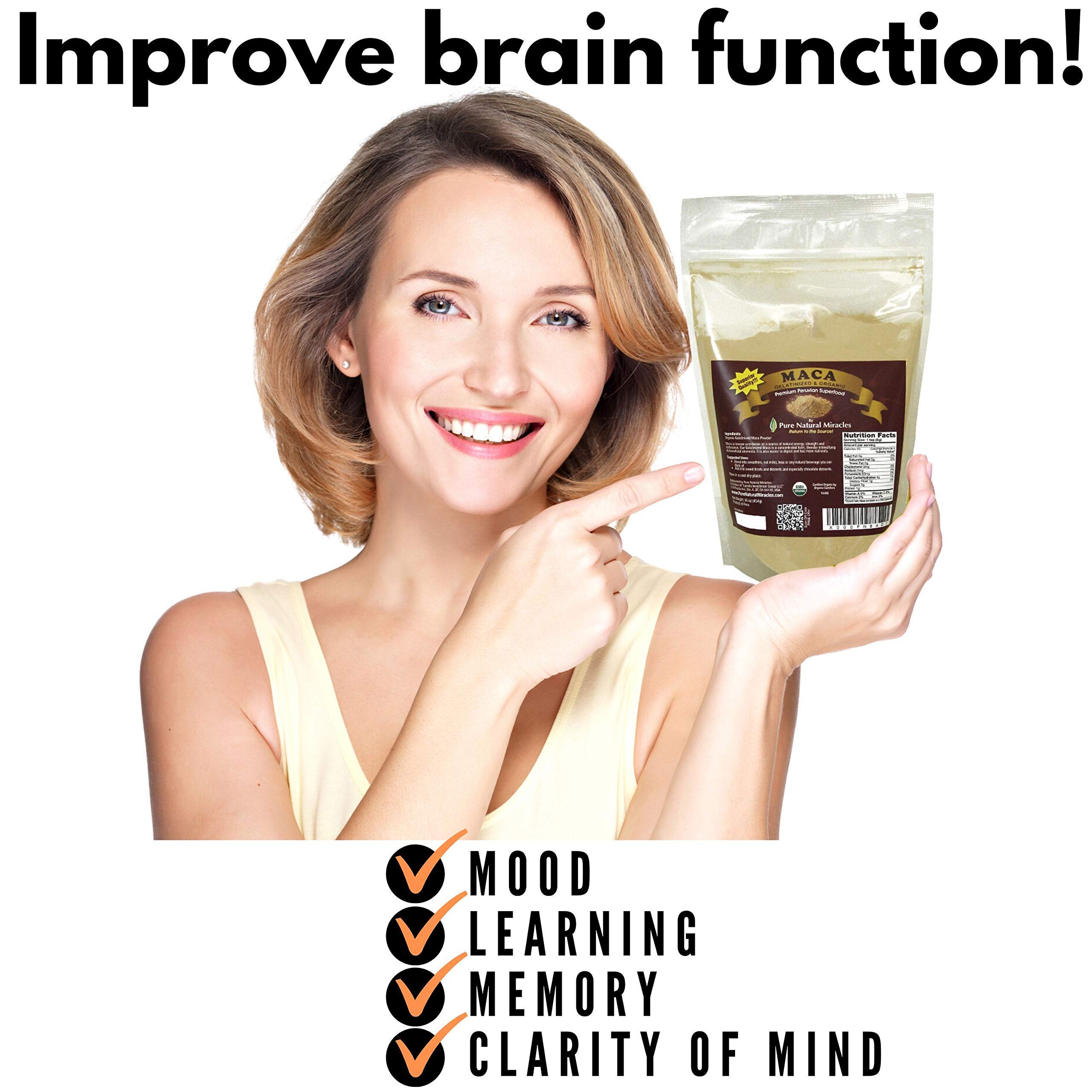 Organic Maca Root Powder 1 lb - Raw & Gelatinized, USDA Certified, Pure Natural Peruvian Superfood - Boost Energy, Libido & Hormone Balance - Perfect for Smoothies, Baking & Wellness Drinks