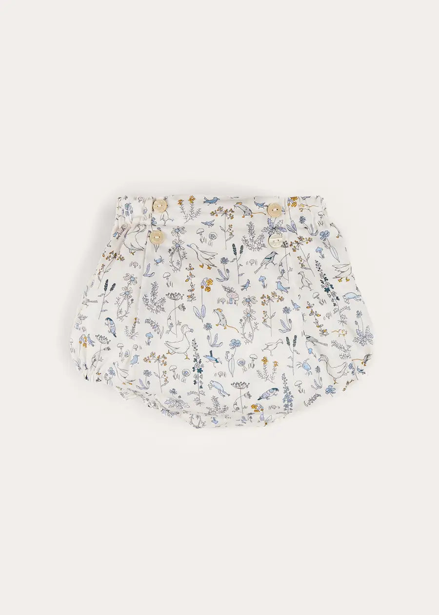 Ellis Floral Bloomer in Blue - Premium Liberty Fabric Baby Pants (1m-3yrs) | Soft & Comfortable for Playtime, Daycare & Special Occasions