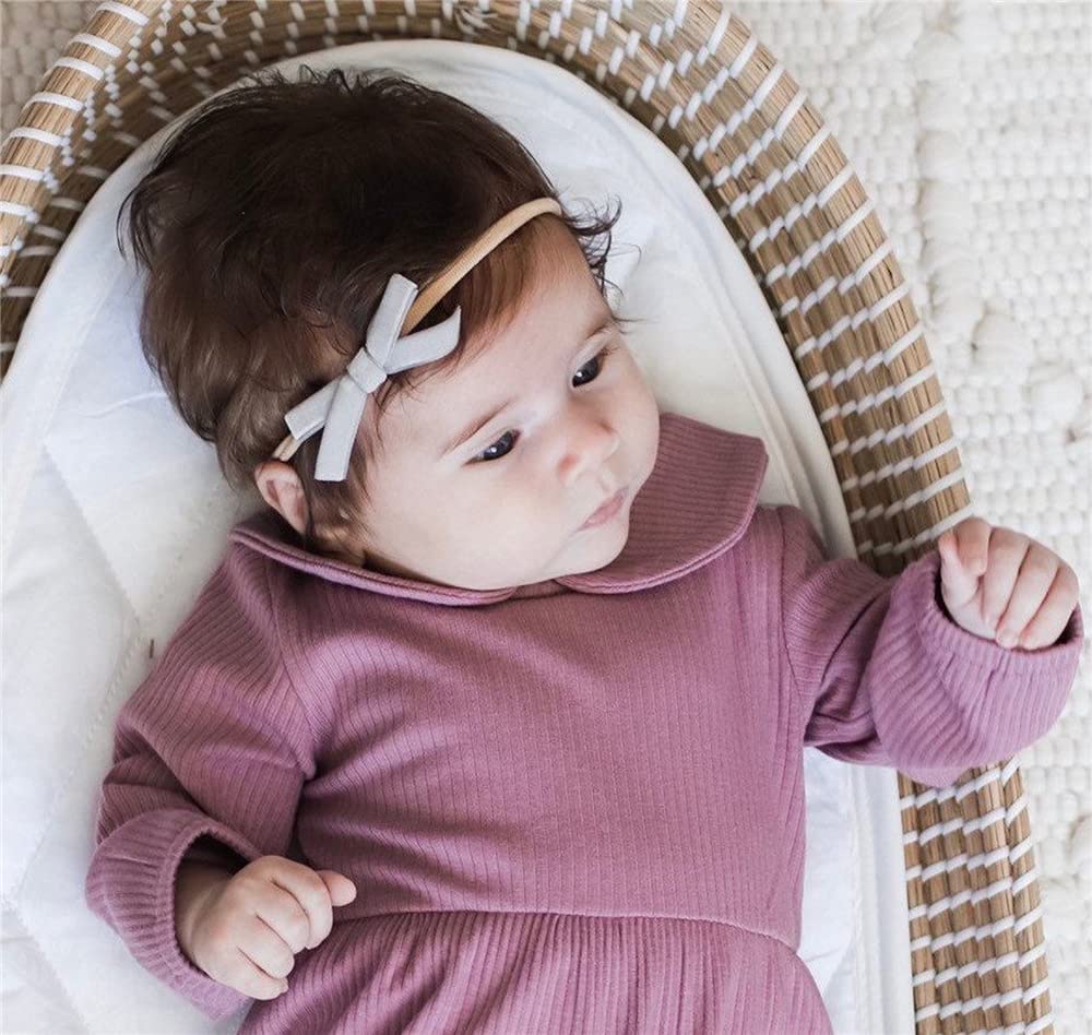 Baby Headbands with Bows for Newborns & Toddlers - Soft Elastic Nylon Hair Accessories for Girls | Perfect for Photoshoots, Birthday Parties & Daily Outfits