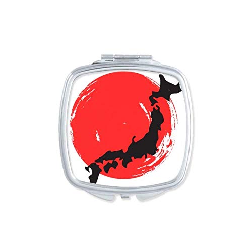 DIYthinker Black Abstract Japan Art Deco Fashion Mirror - Portable Compact Pocket Makeup Mirror with Double Sided Glass - Perfect for Travel, Home Vanity & Gift Giving