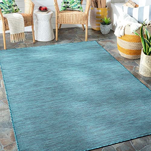 Mark&Day 5x7 Modern Aqua Indoor/Outdoor Area Rug - Blue & White Soft Carpet for Living Room, Bedroom, Kitchen - Durable & Easy to Clean - Perfect for Home Decor, Patio, or Office (5'1