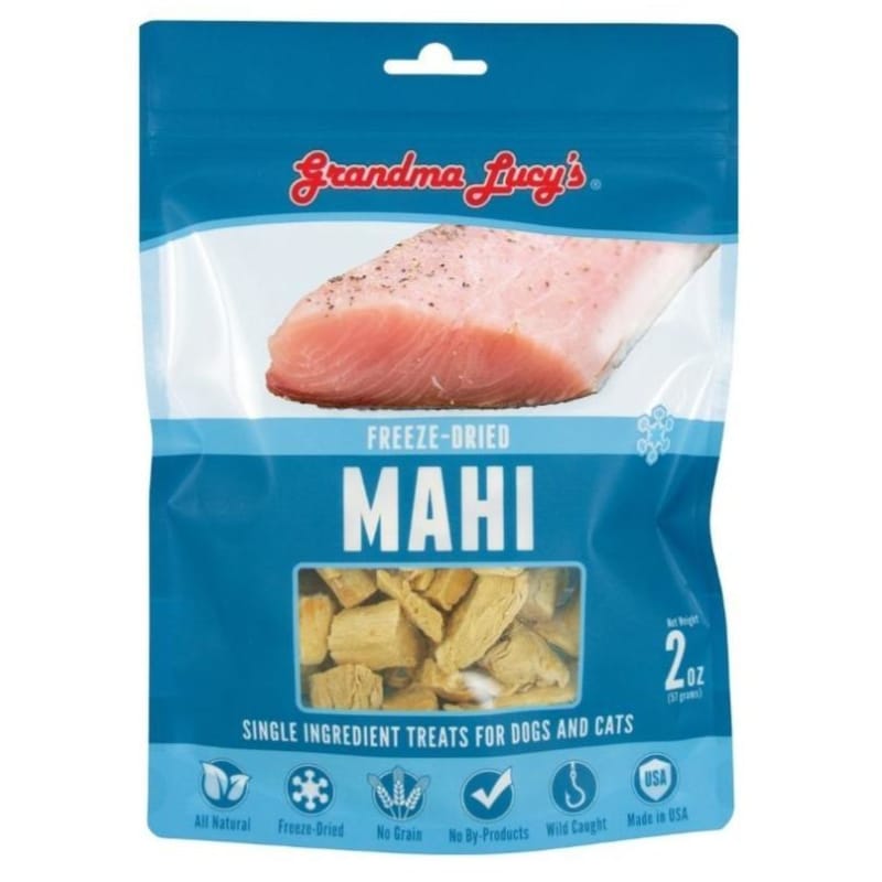 Grandma Lucy's Freeze-Dried Mahi Cat & Dog Treats - 2oz, Grain-Free, High-Protein Snack for Pets - Perfect for Training, Rewards & Travel