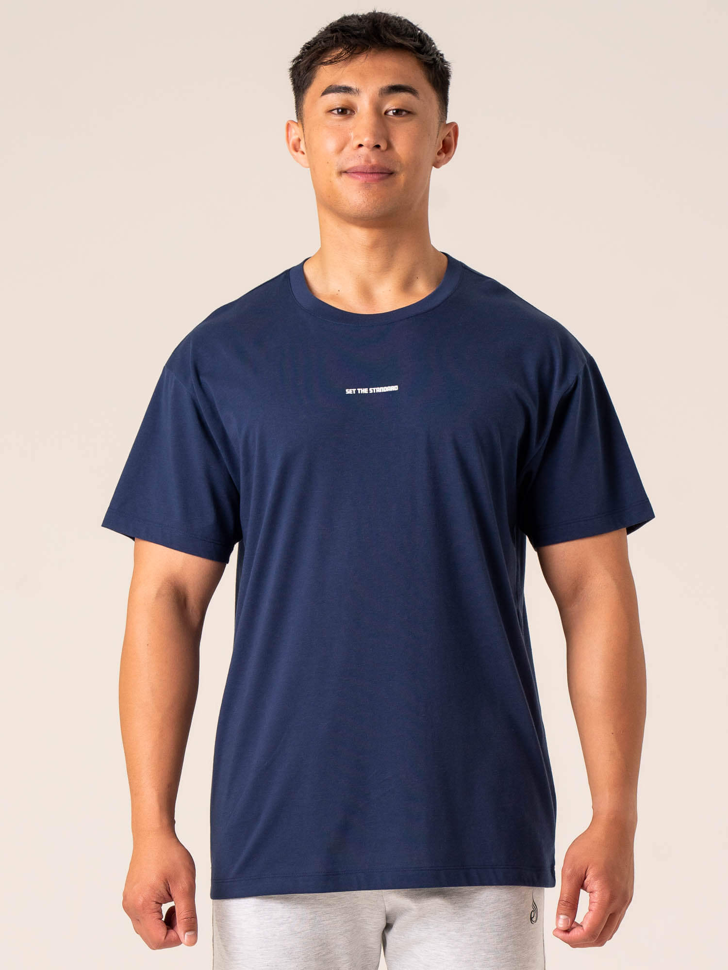 Emerge Oversized T-Shirt for Women - Soft & Comfortable Navy Blue Cotton Tee - Perfect for Casual Wear, Loungewear & Street Style