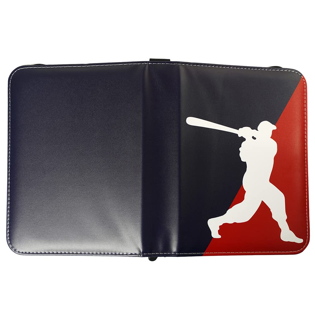 Premium Leatherette 4-Pocket Trading Card Binder with Zippered 3-Ring Design - Top Loading Protector for Baseball Cards, TCG & Collectibles | Perfect for Card Storage, Organization & Display at Home, Tournaments or Conventions