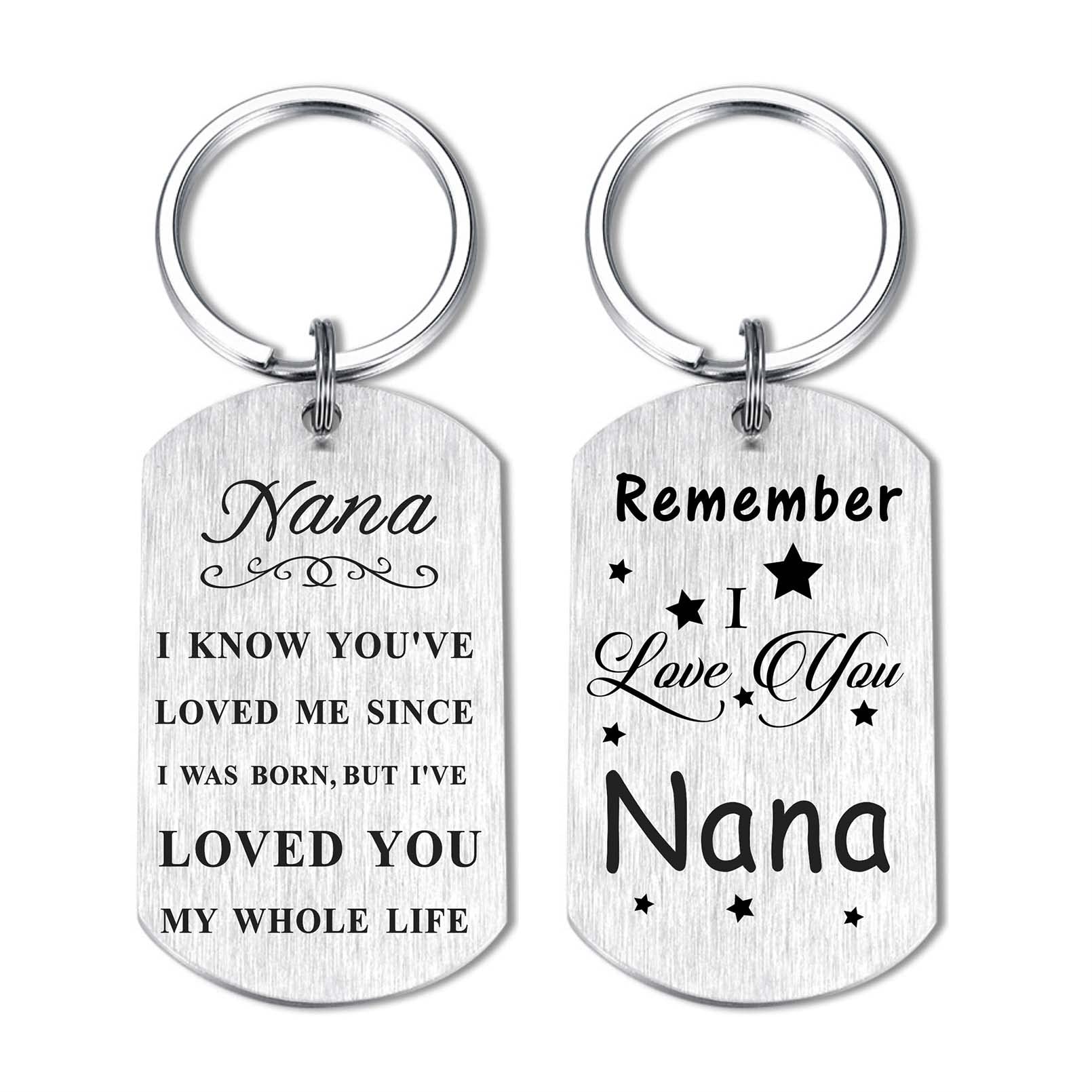 Resdink Personalized 'I Love You Nana' Keychain - Thoughtful Valentine's Day, Birthday & Mother's Day Gift for Grandmothers from Grandkids - Perfect Nana Gift for Special Occasions & Daily Reminders of Love