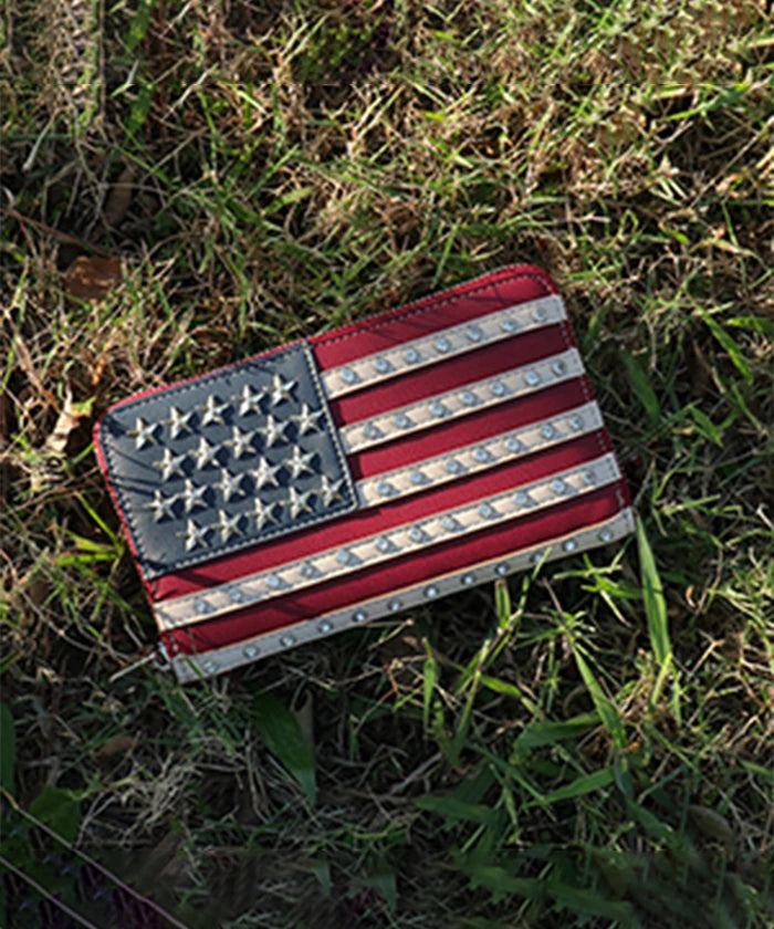 Montana West American Pride Patriotic Wallet for Women - Genuine Leather Bifold Wallet with RFID Protection - Perfect for Everyday Use, Travel & Gift Giving