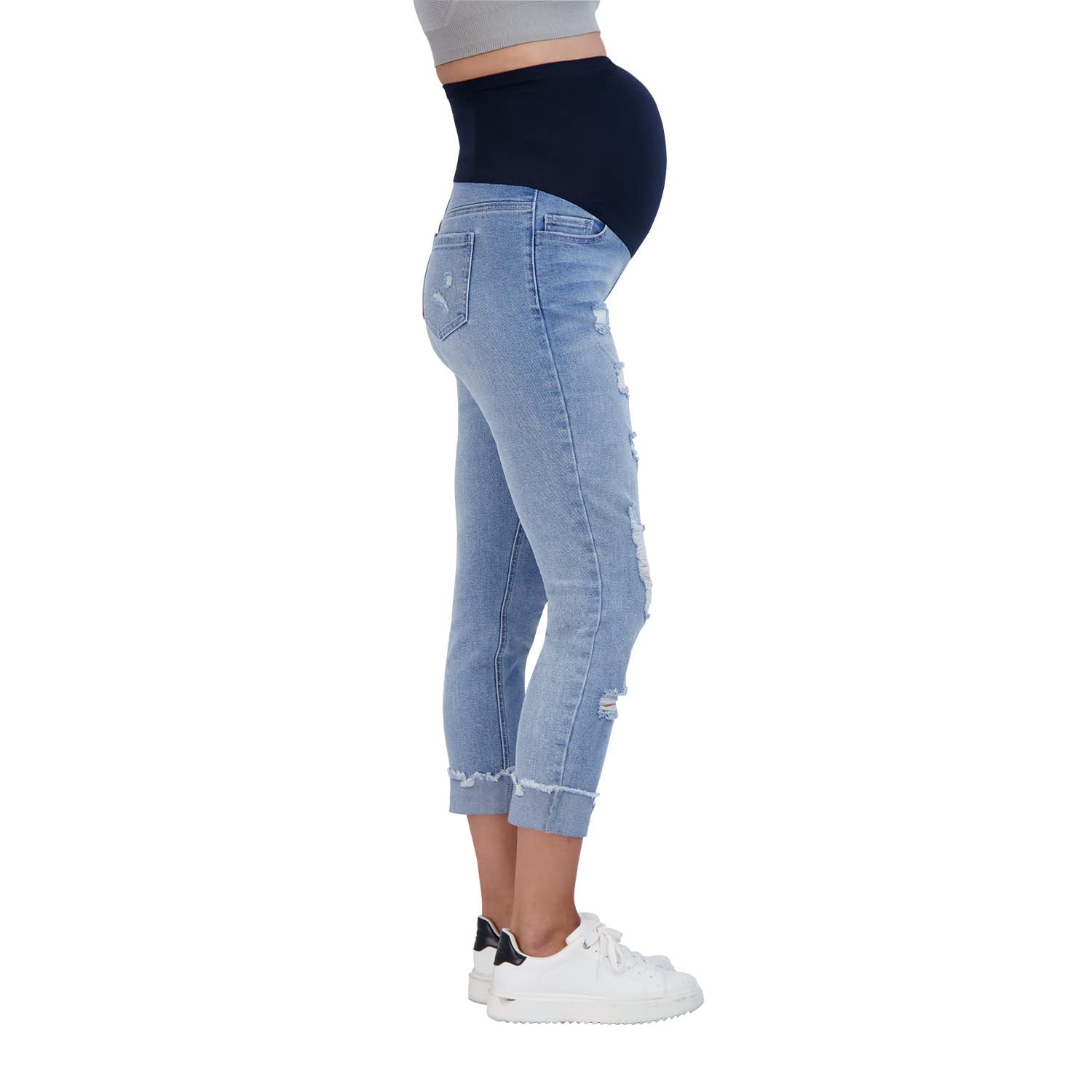 Savi Parker Women's Maternity Jeans Over The Belly - Stretch Comfort Pregnancy Pants for All Seasons, 26.5