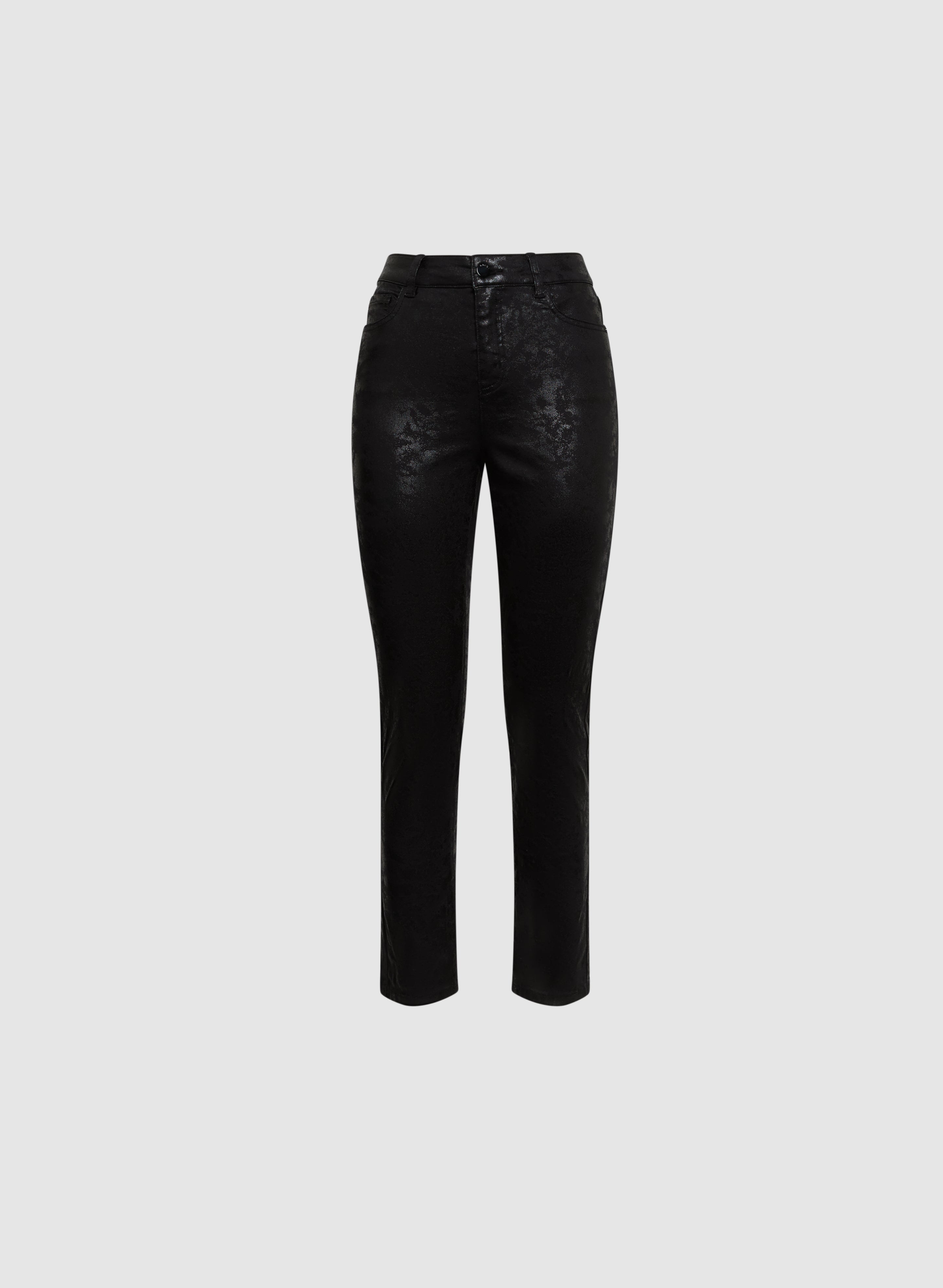 Cheetah Print Slim Leg Jeans for Women - High Waisted Stretch Denim Pants - Fashionable Animal Print Jeans for Casual Wear, Night Out, and Street Style