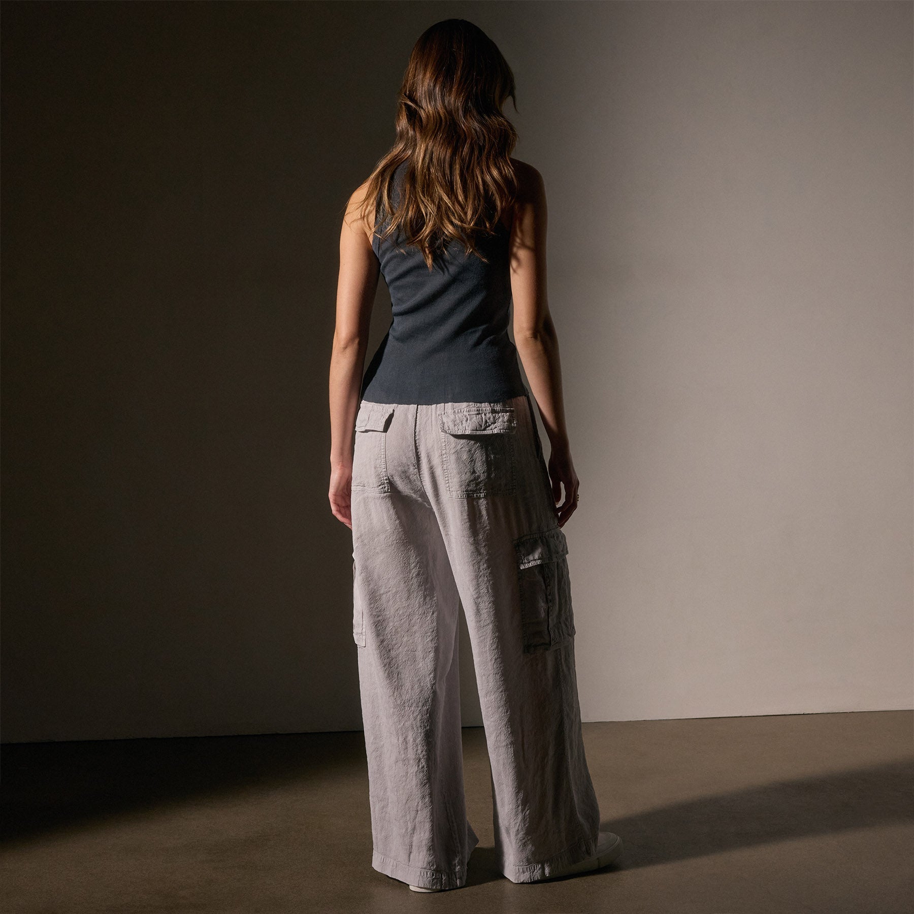 Wide Leg Linen Blend Cargo Pants for Women - Comfortable & Stylish Nimbus Pigment Design | Perfect for Casual Wear, Travel & Outdoor Activities