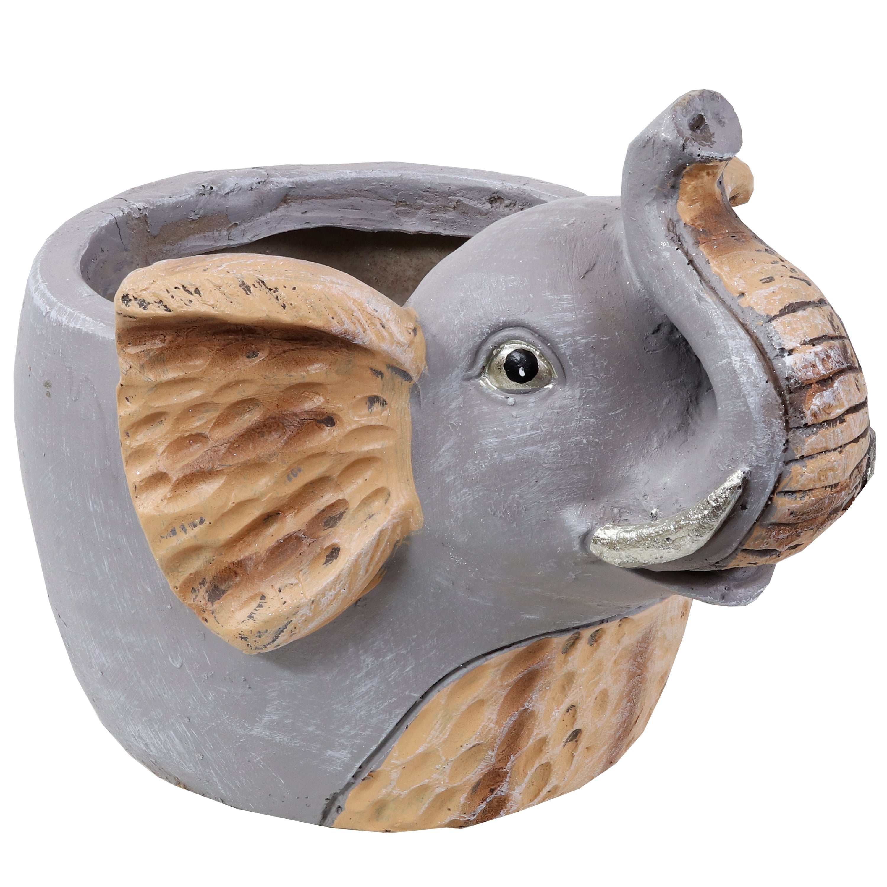Sunnydaze Elsie the Elephant Indoor Planter Statue - 8.5 Inch Decorative Garden Pot for Succulents, Flowers & Home Decor | Perfect for Living Room, Bedroom, Office & Patio Decorations