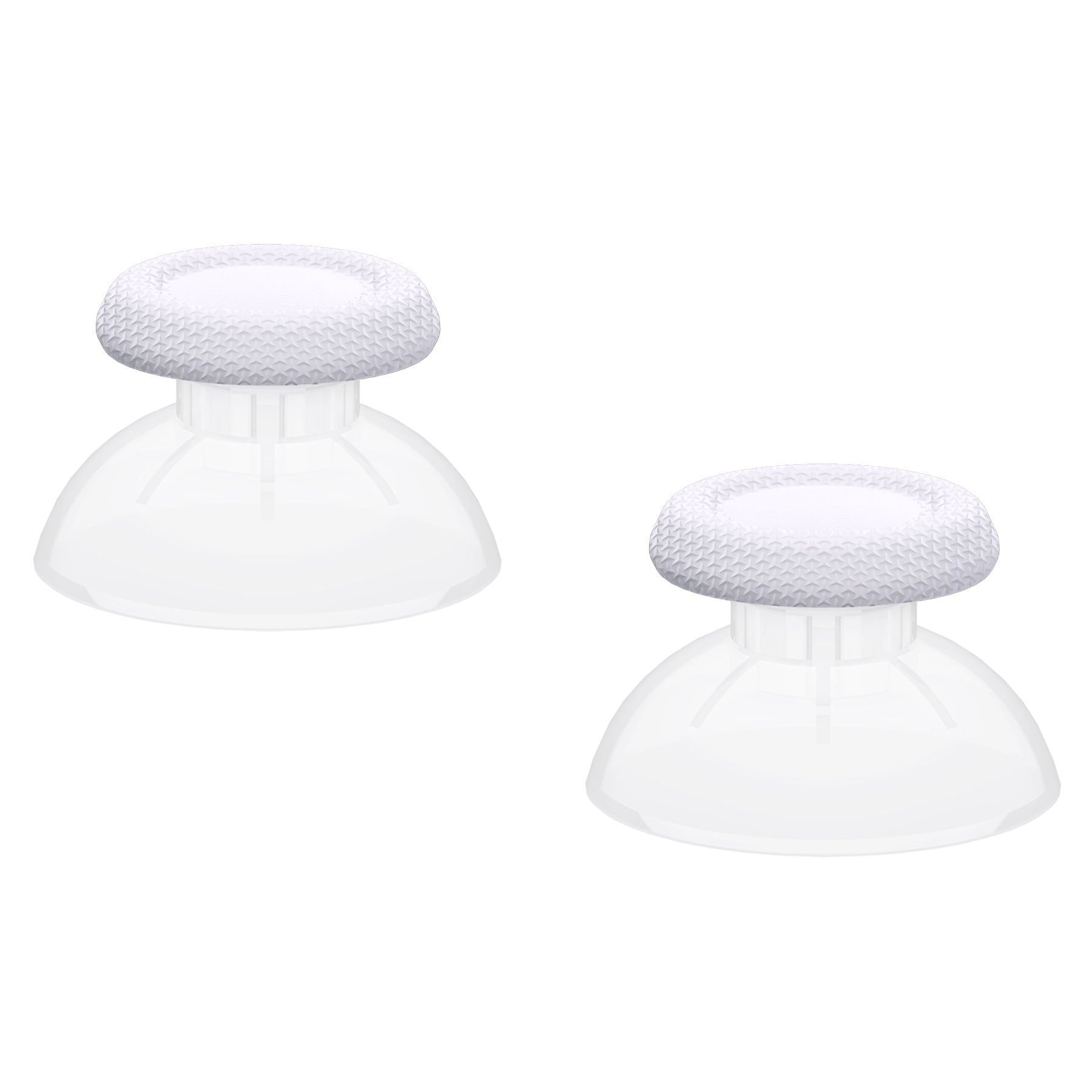 eXtremeRate White & Clear Replacement Thumbsticks for PS5 Controller - Custom Analog Stick Joystick Compatible with PS5 & PS4 All Models - Perfect for Gaming, Streaming & Competitive Play