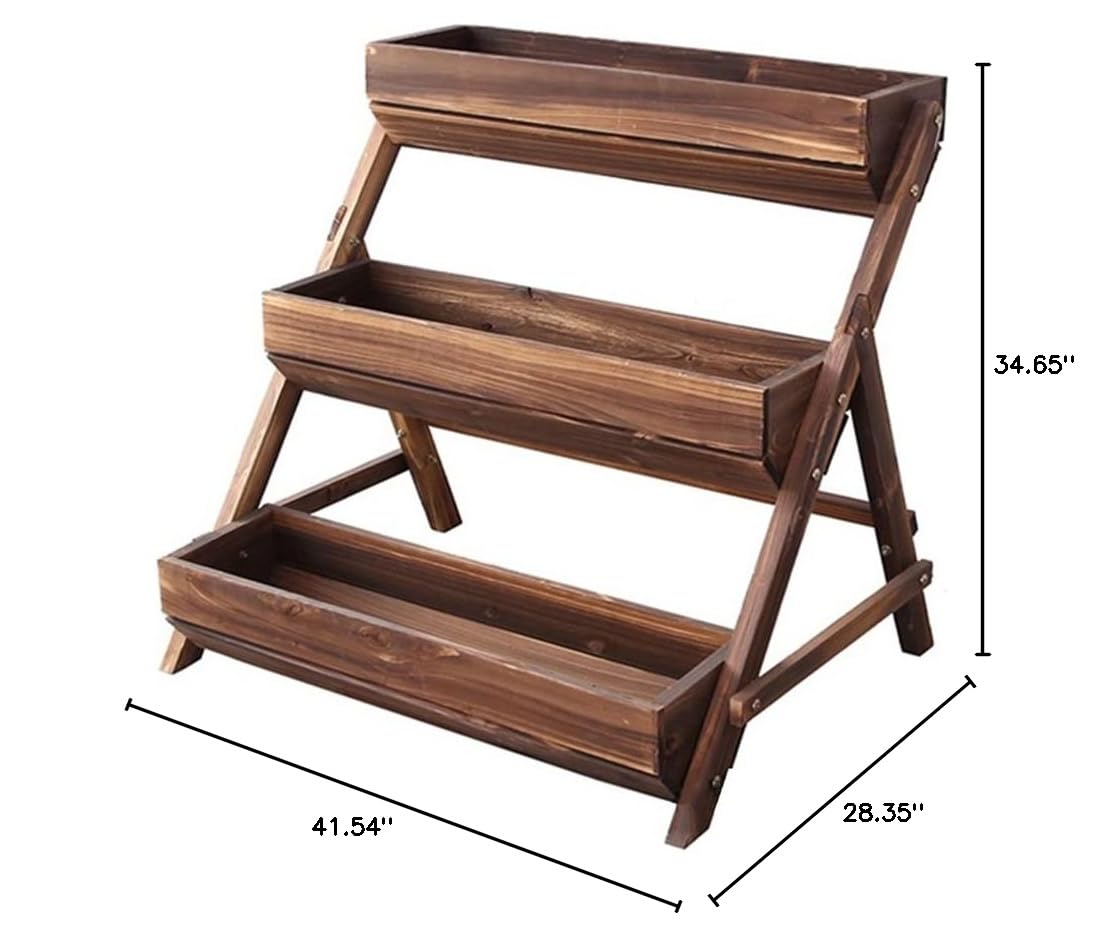 Etlegor Vertical Raised Garden Bed - Elevated Freestanding Herb Planter Box with 3 Containers for Growing Vegetables, Strawberries & Flowers | Perfect for Outdoor & Indoor Gardening, Patio, Balcony & Small Spaces