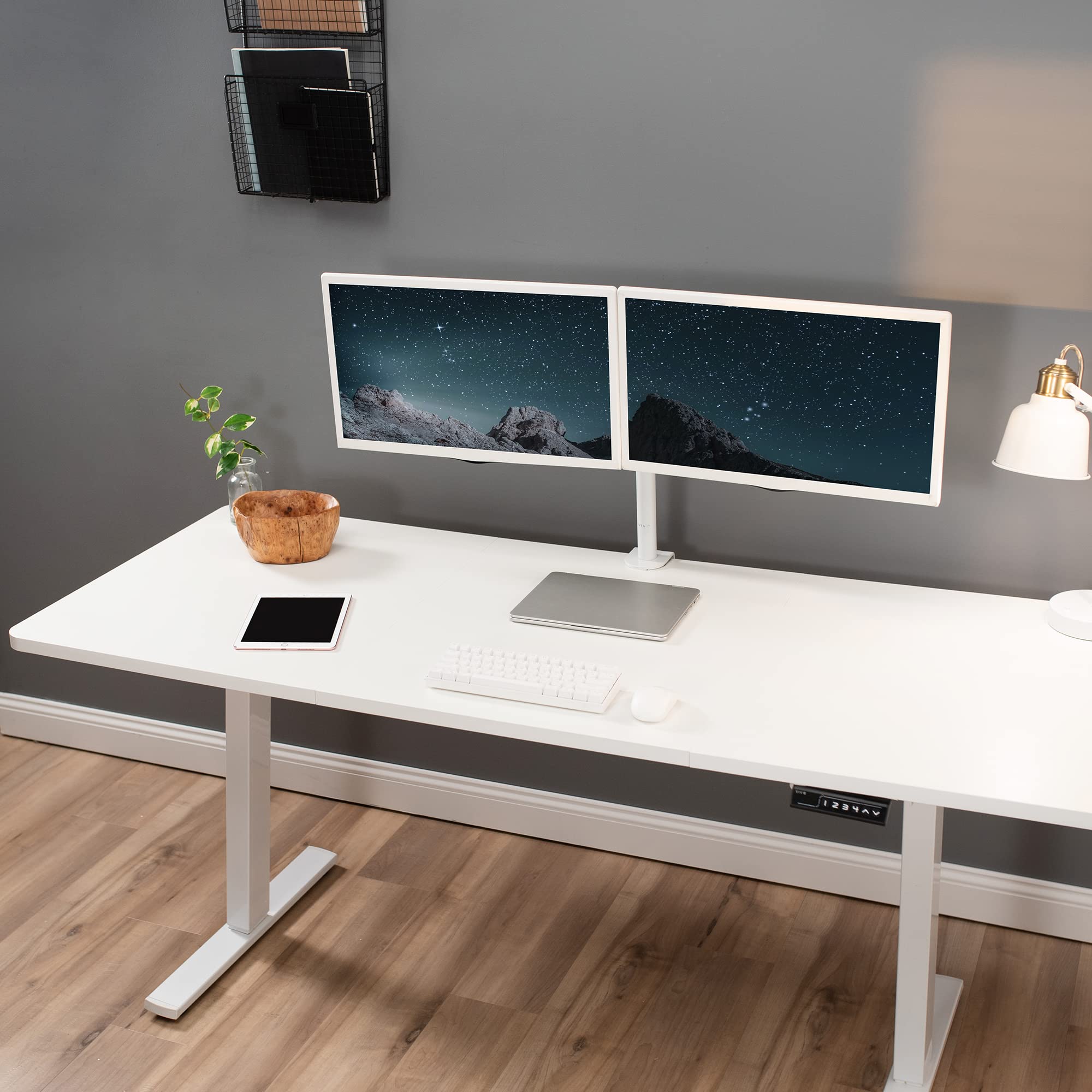 VIVO Universal 71 x 30 Inch White Table Top for Adjustable Height Desk Frames - Fits Standard & Sit to Stand Home and Office Desks, Perfect for Workspaces, Gaming Setups & Study Areas