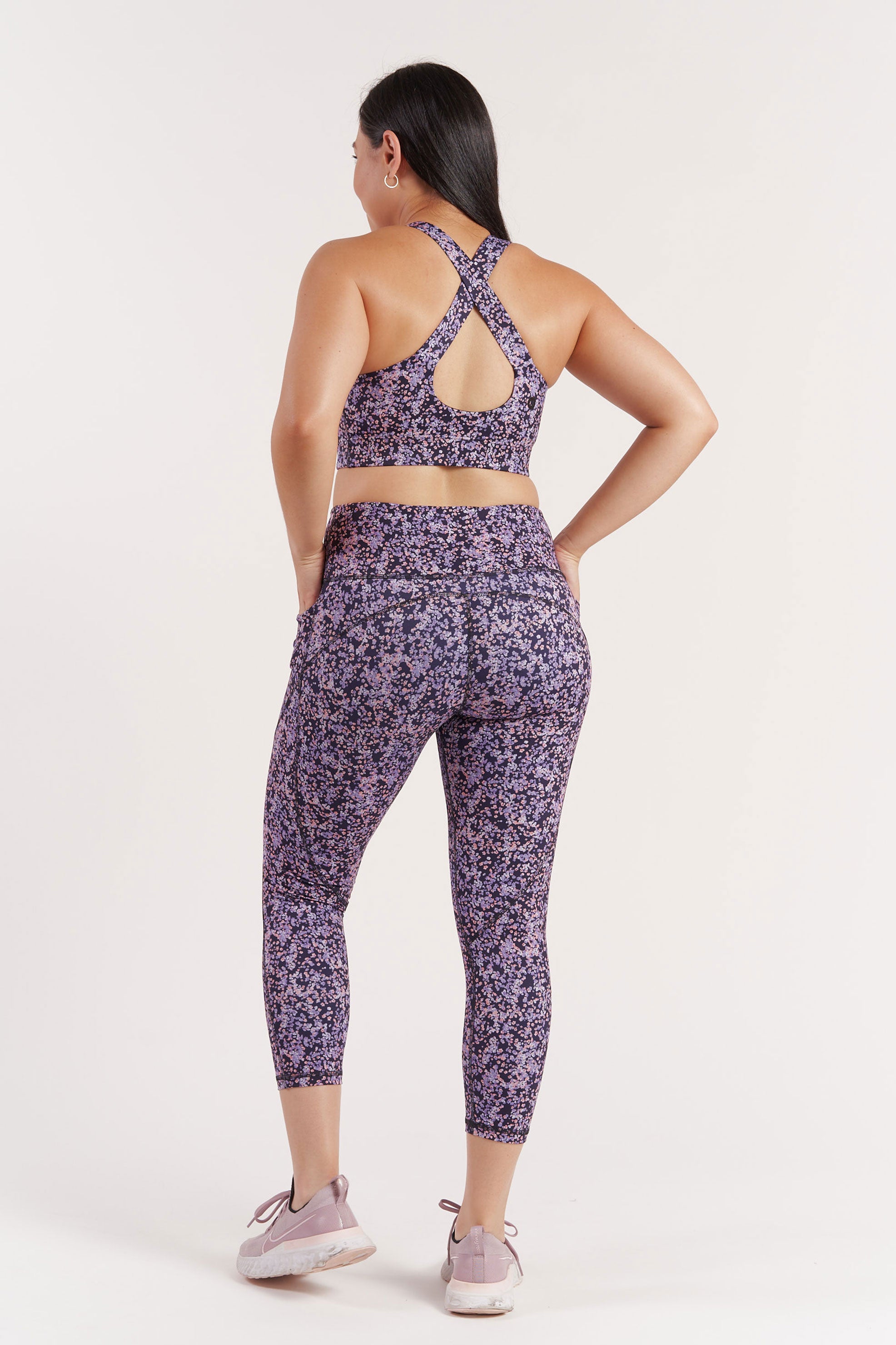 Training Pocket Move 7/8 Legging Floral - High Waist Yoga Pants for Women, Workout Running Gym Fitness with Side Pockets | Perfect for Yoga, Pilates, Running & Lounge Wear