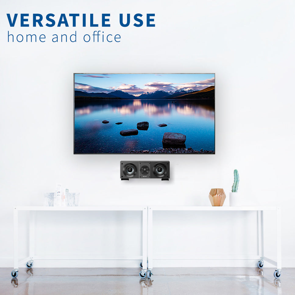 Universal Soundbar Speaker Wall Mount Bracket - Adjustable & Sturdy TV Sound Bar Mount for Home Theater, Living Room, Bedroom - Easy Installation & Space-Saving Design