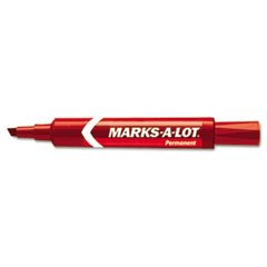Permanent Markers for Writing & Labeling - Red Chisel Tip Desk Style Marker (1 Pack) - Ideal for Office, School, Home & Craft Projects