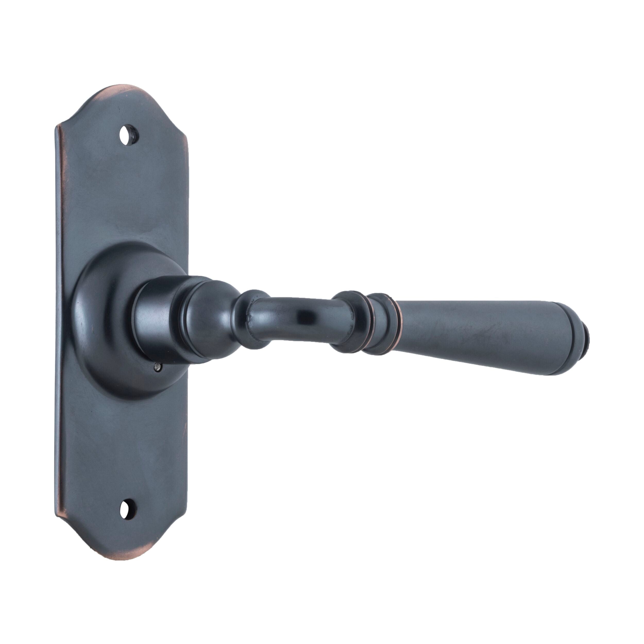 Antique Copper 0748 Door Lever Reims Latch Pair - 110mm x 40mm x 70mm (HxWxP) - Vintage Style Door Handle for Home, Office & Cabinets - Perfect for Interior Doors & Restoration Projects