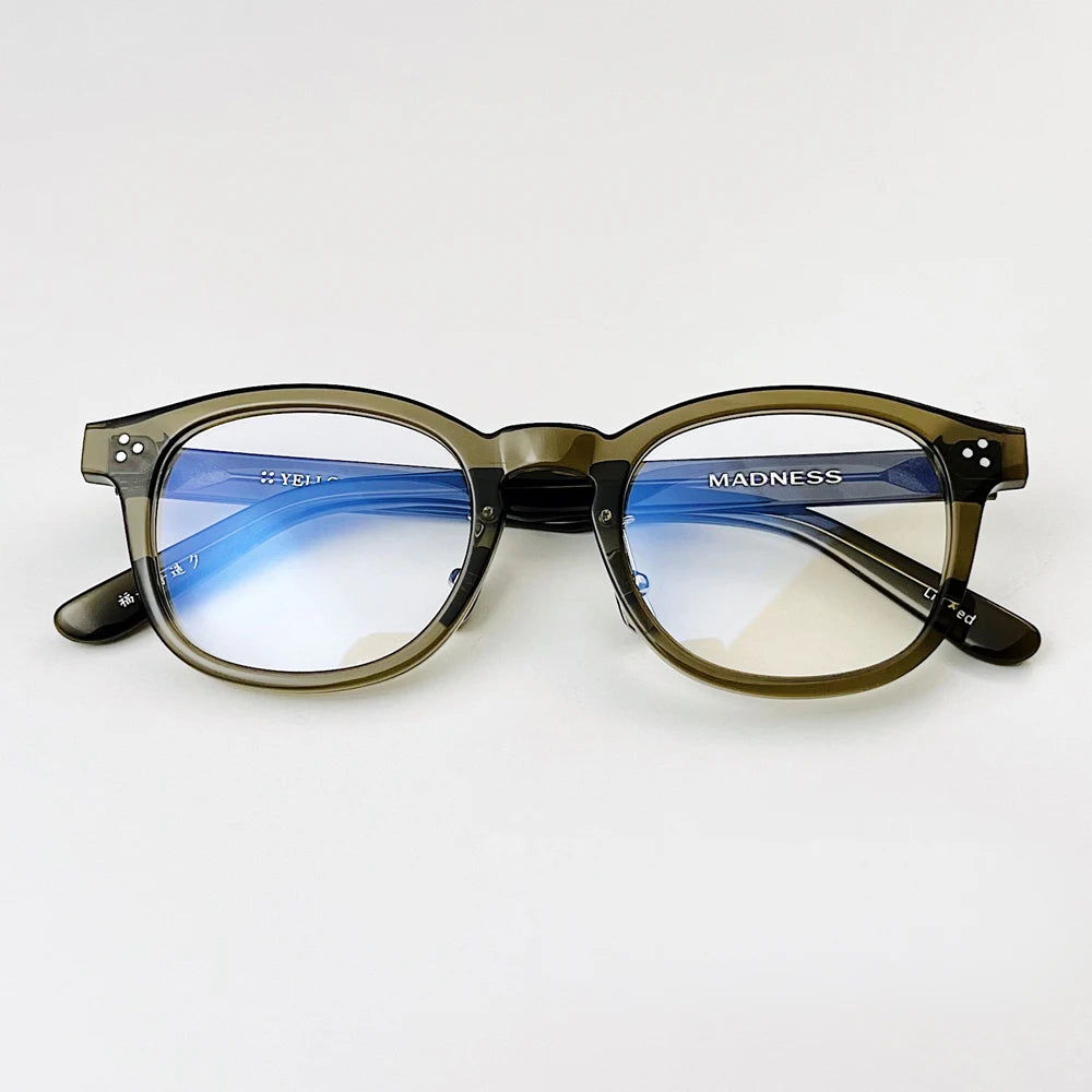Stylish Black Unisex Square Acetate Eyeglasses with Full Rim - Trendy Reading Glasses for Men & Women - Perfect for Office, Reading & Fashion Accessories