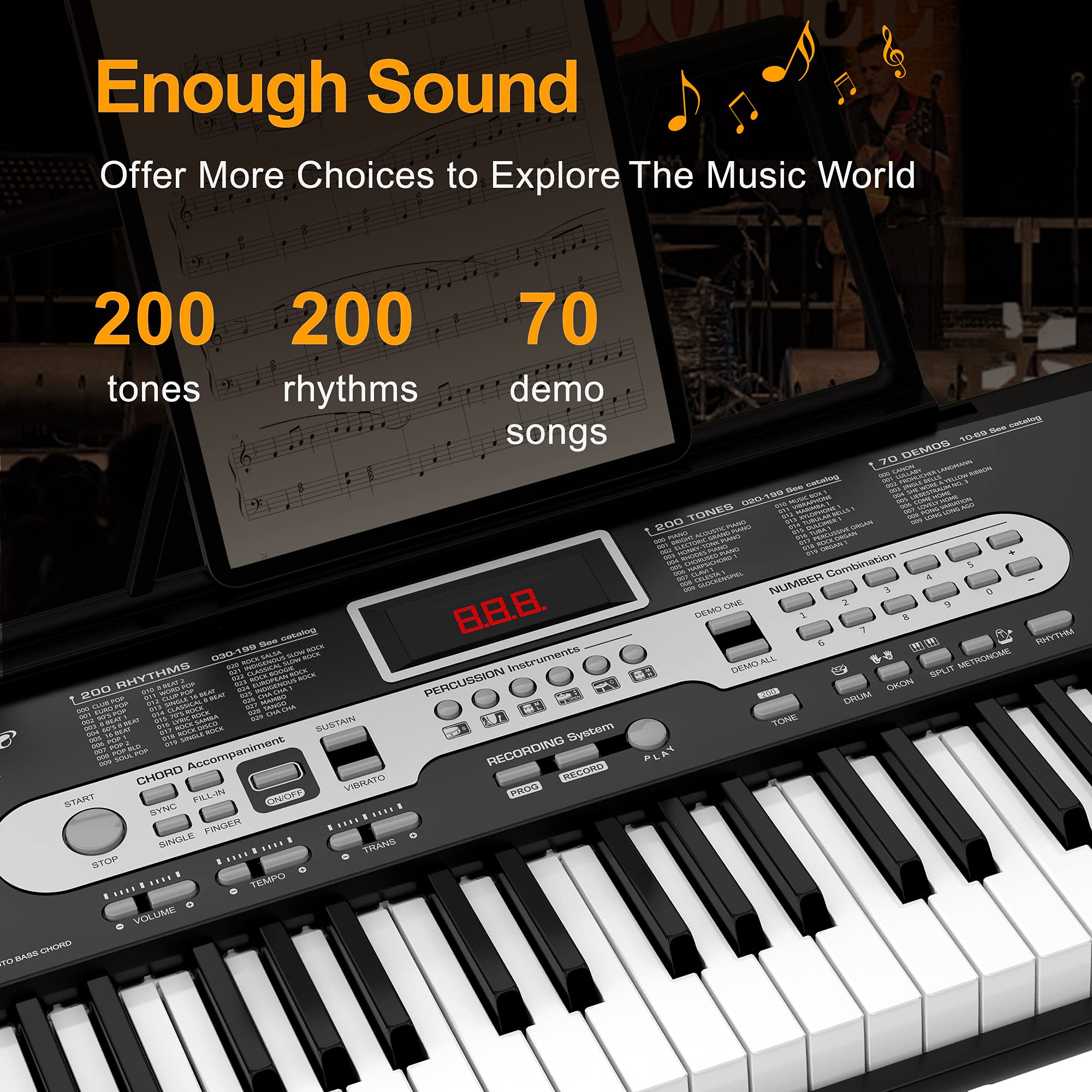 Alkmaar 61-Key Portable Electronic Keyboard Piano (BST8602) - Compact & Lightweight for Beginners, Travel, Home Practice & Live Performances
