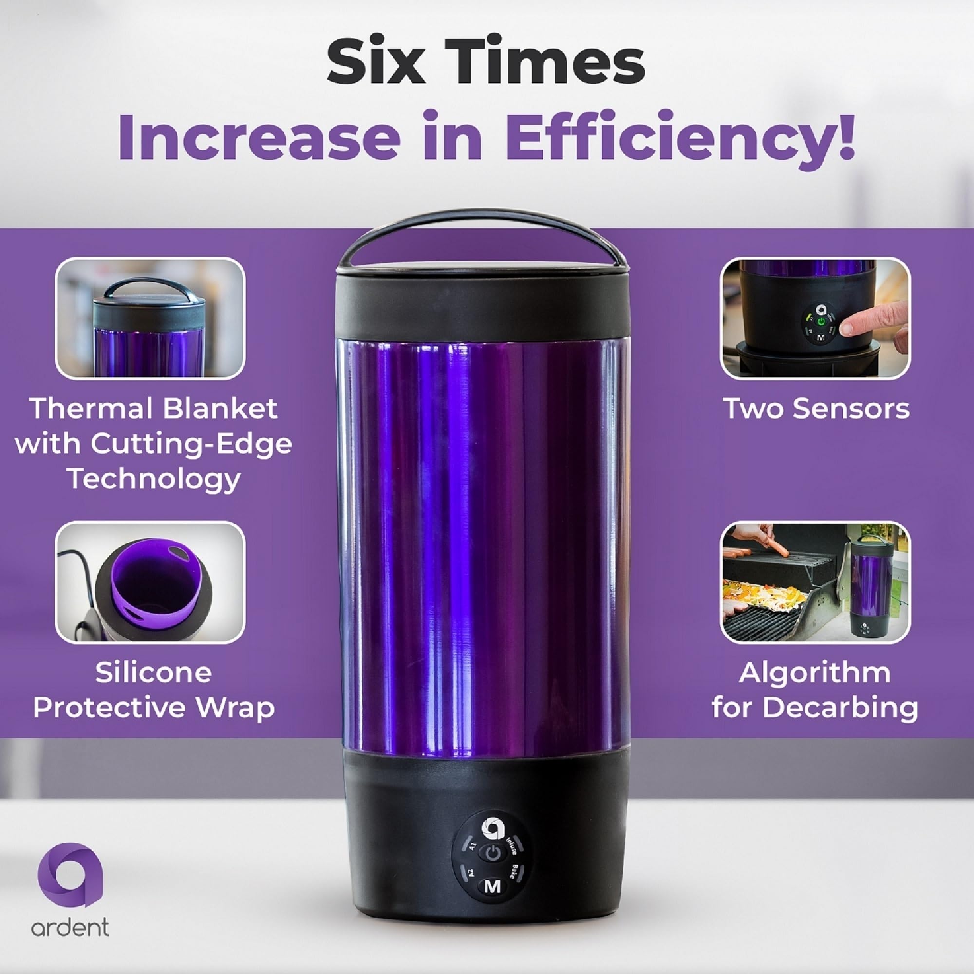 Ardent FX Decarboxylator 110V with Bluetooth - 3-in-1 Portable Decarboxylation & Herbal Infuser Machine for Butter, Oil, and Herbs - Quick Effortless Decarboxylation for Home Cooking, Baking, and DIY Infusions