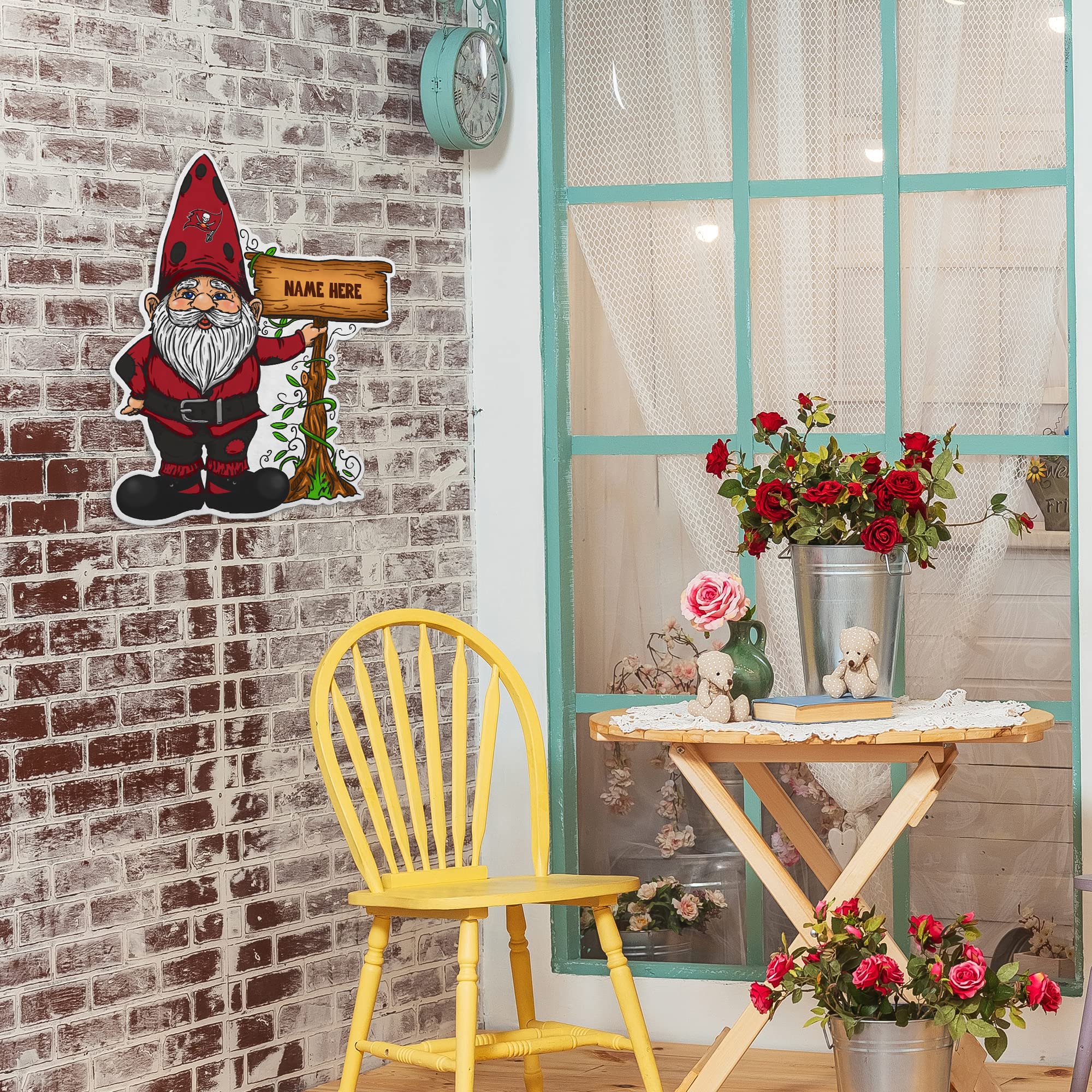 Personalized Tampa Bay Buccaneers NFL Football Gnome Pennant - Soft Felt Decor for Home, Living Room & Game Day - Easy to Hang Wall Art for Football Fans & Bucs Supporters